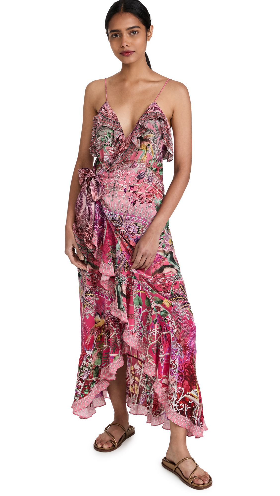 Camilla Women's Long Wrap Dress - Flowy Boho Maxi Dress for Summer, Beach & Vacation | Elegant & Comfortable Casual Wear for Women