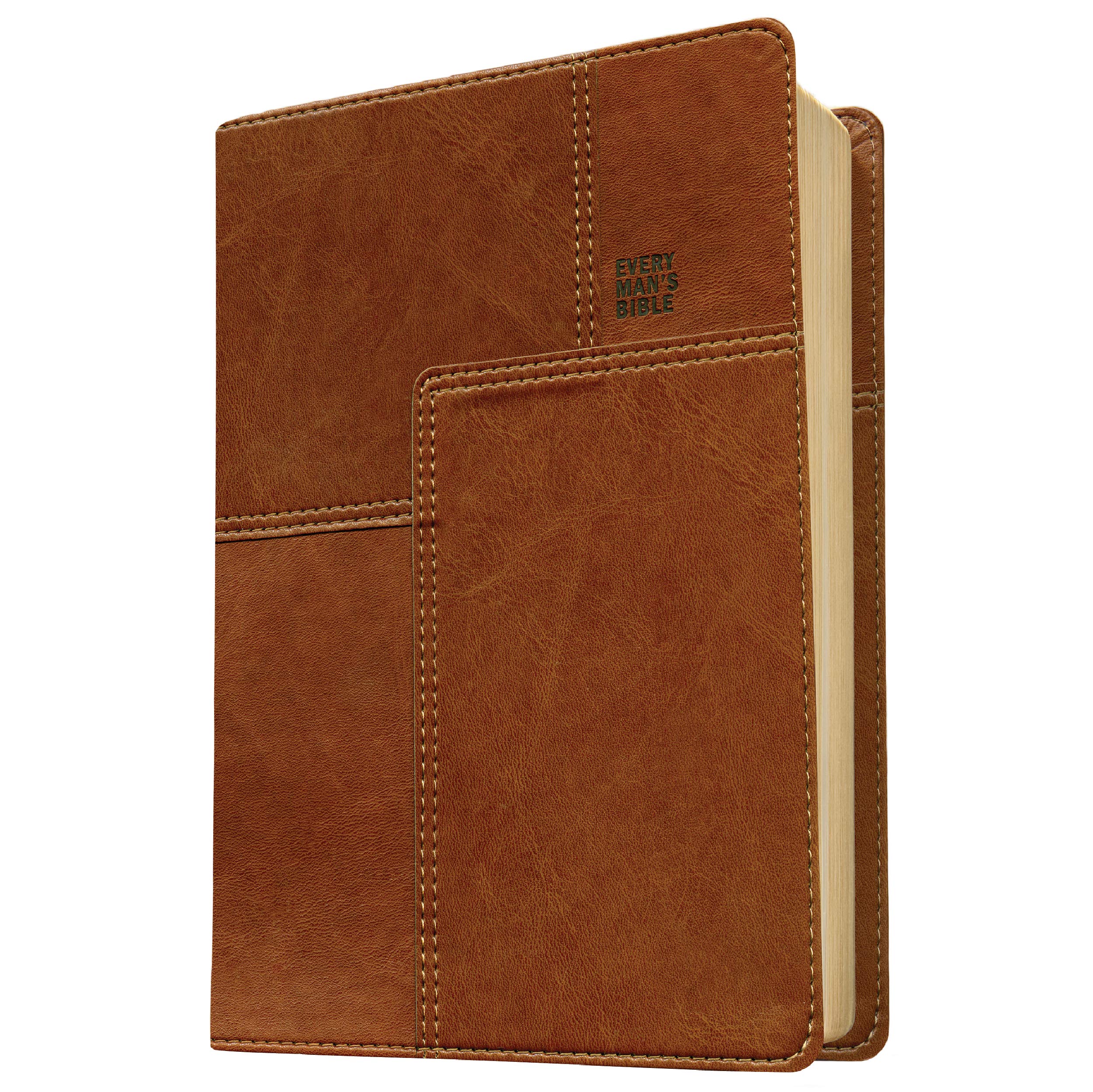 Every Man's Bible NLT - Deluxe Messenger Edition LeatherLike Brown | Study Bible for Men with Notes, Charts & Book Introductions | Perfect for Devotionals, Bible Study & Gifts