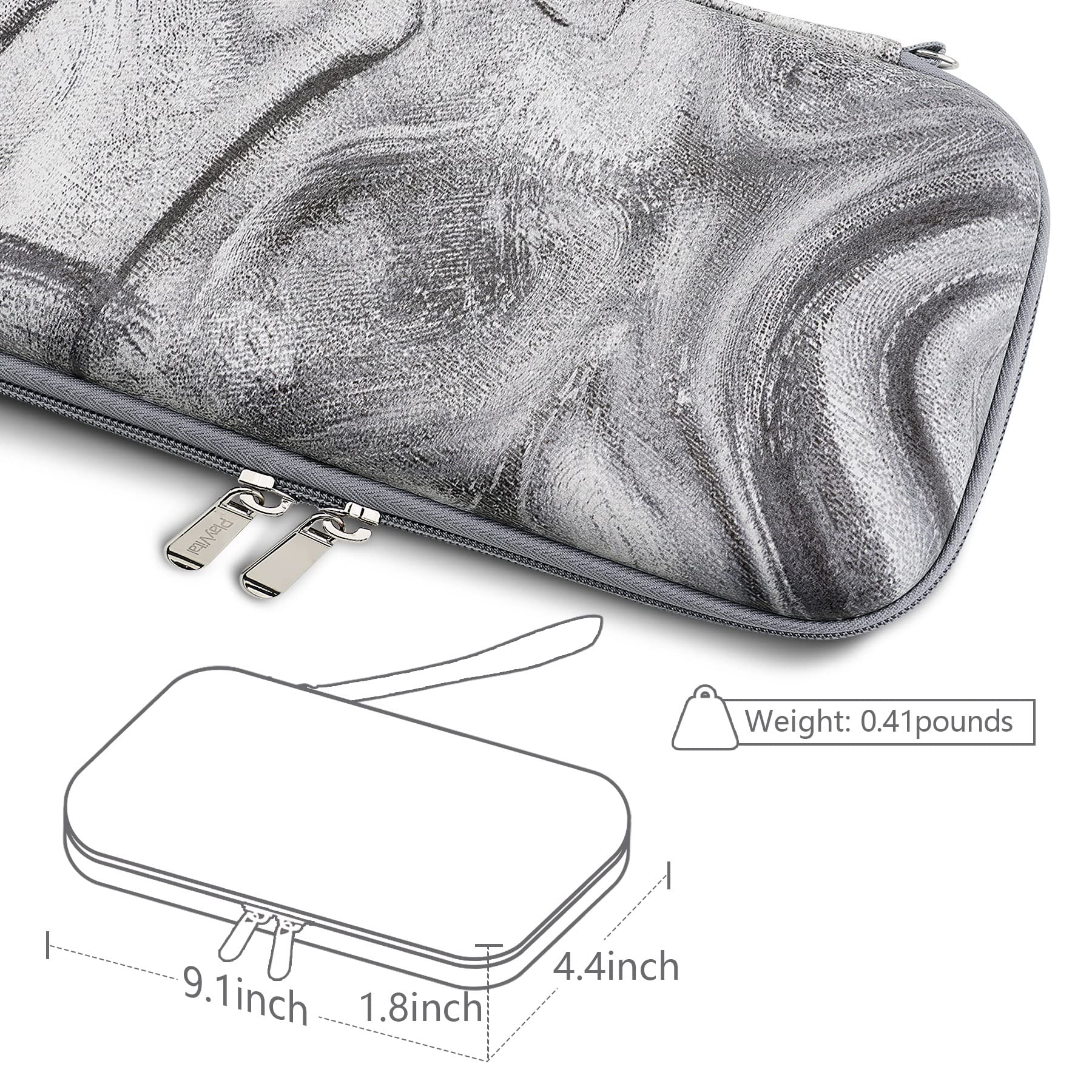 PlayVital Protective Carrying Case for Nintendo Switch Lite - Travel Storage Cover with Joystick Cap, 10 Game Card Slots & Swivel Wrist Strap (Silver) - Perfect for Gaming On-The-Go & Travel Protection