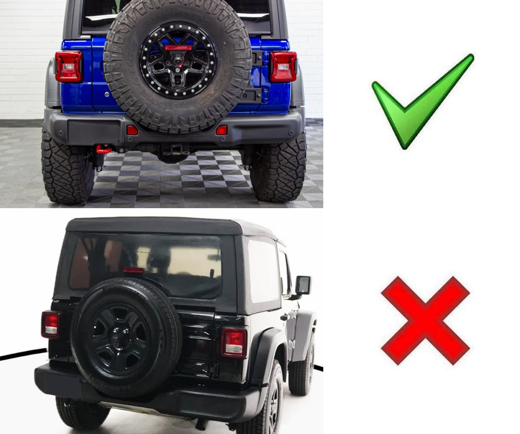 2018+ Jeep Wrangler JL Dark 3 Stripe LH/RH Red Lens Rear Bumper Reflectors - Enhanced Night Visibility & Safety for Off-Road Adventures
