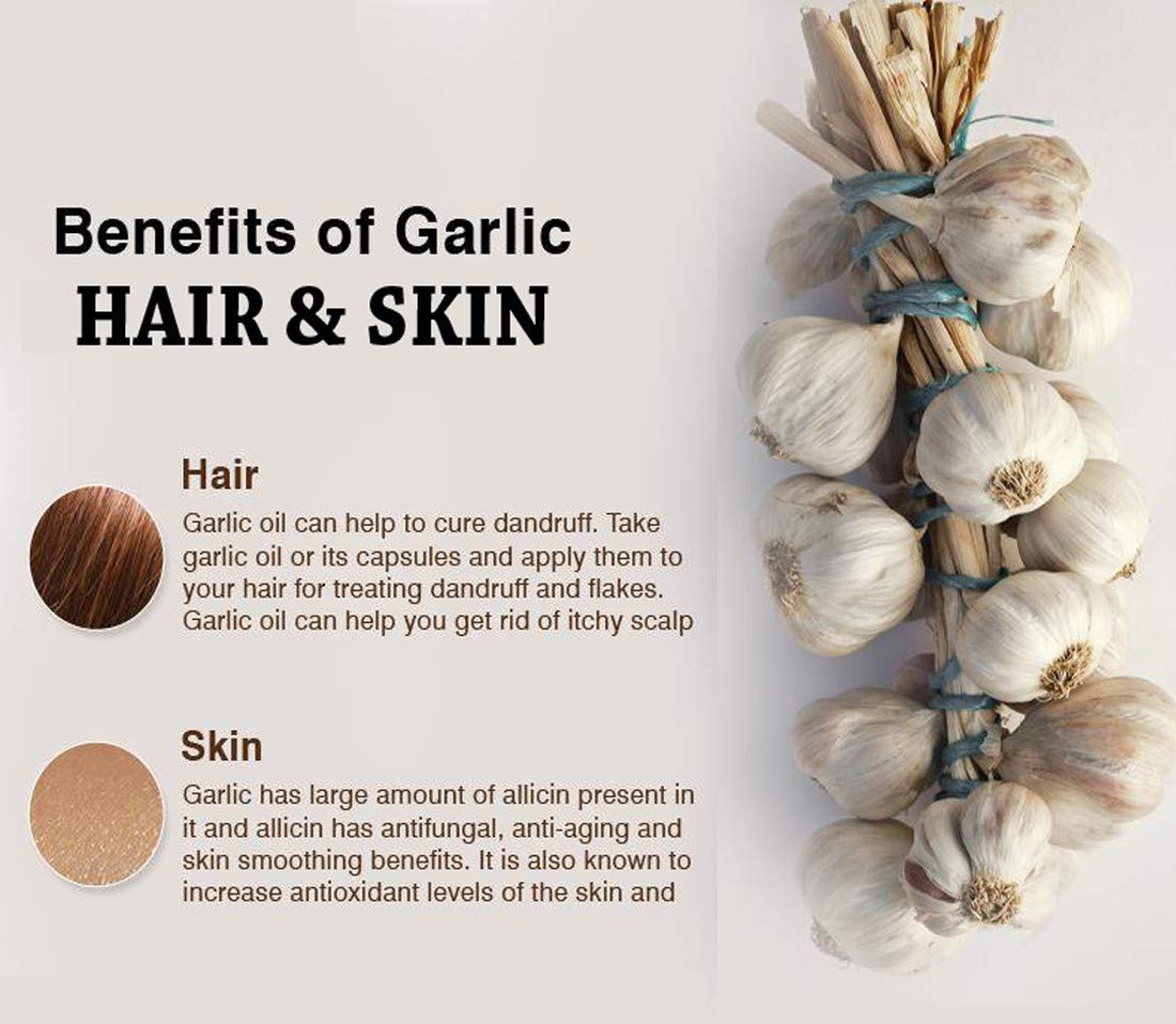 Dominaro Premium Cold Pressed Garlic Oil - 100% Pure Unrefined Hair Growth Treatment (3.4 fl oz) for Thicker, Stronger Hair - Perfect for Scalp Massage & Nighttime Hair Care Routine
