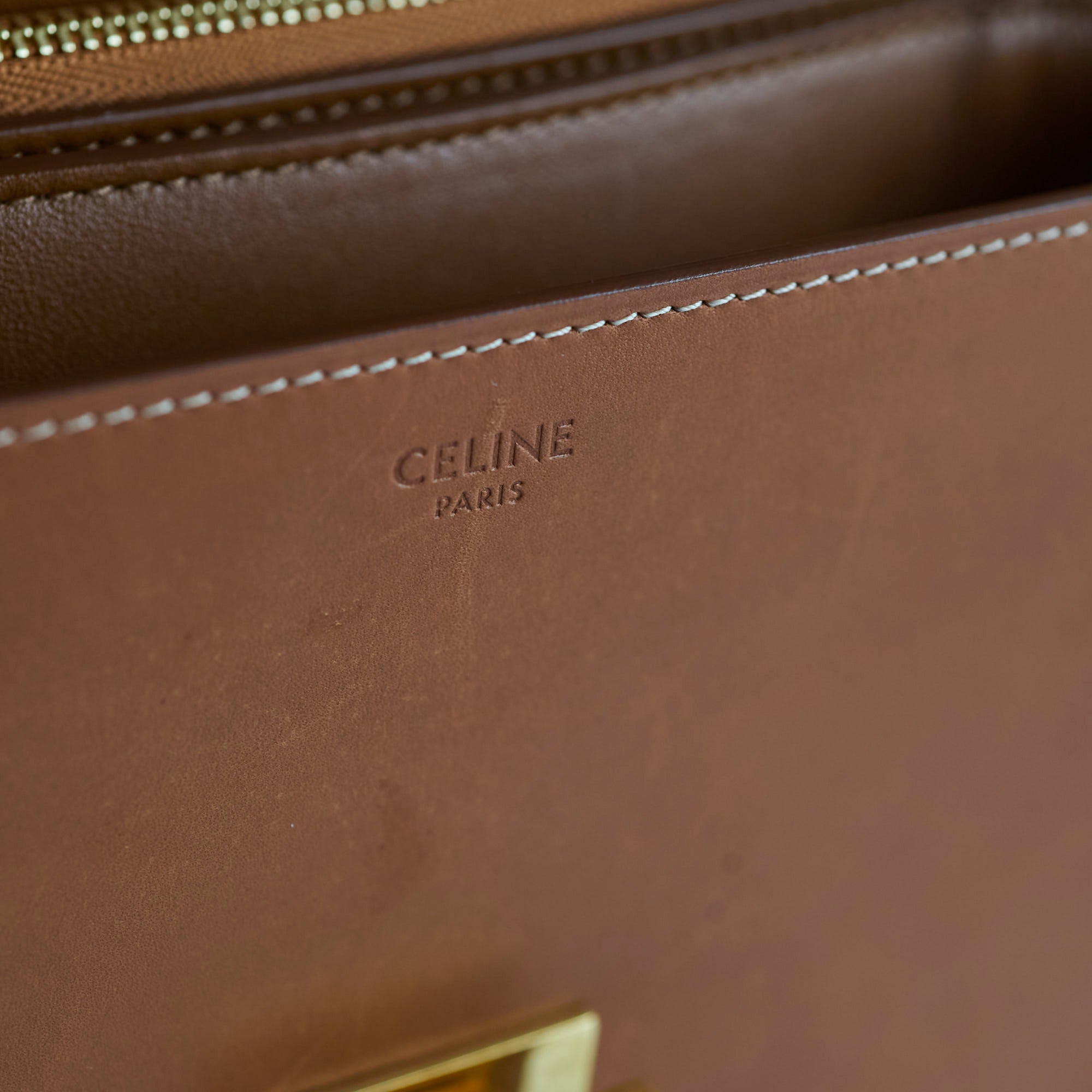 Celine Medium Box Bag in Tan - Classic Leather Crossbody Handbag for Women | Perfect for Work, Travel & Everyday Use