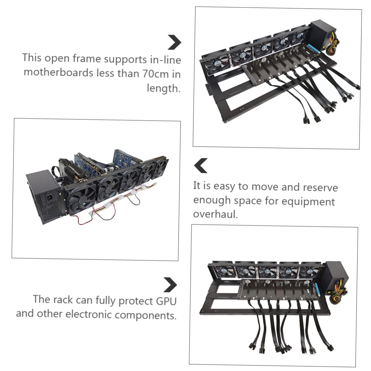 Open Air Computer Case - Mikikit Motherboard Rack & GPU Storage Frame for B75 Video Cards | Durable Cold Rolled Steel Plate | Perfect for PC Builds, Gaming Rigs & Workstation Setups