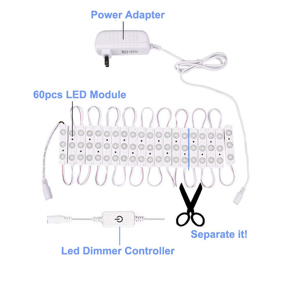 Hollywood LED Vanity Mirror Lights - 10ft Dimmable Touch Control for Makeup & Bathroom