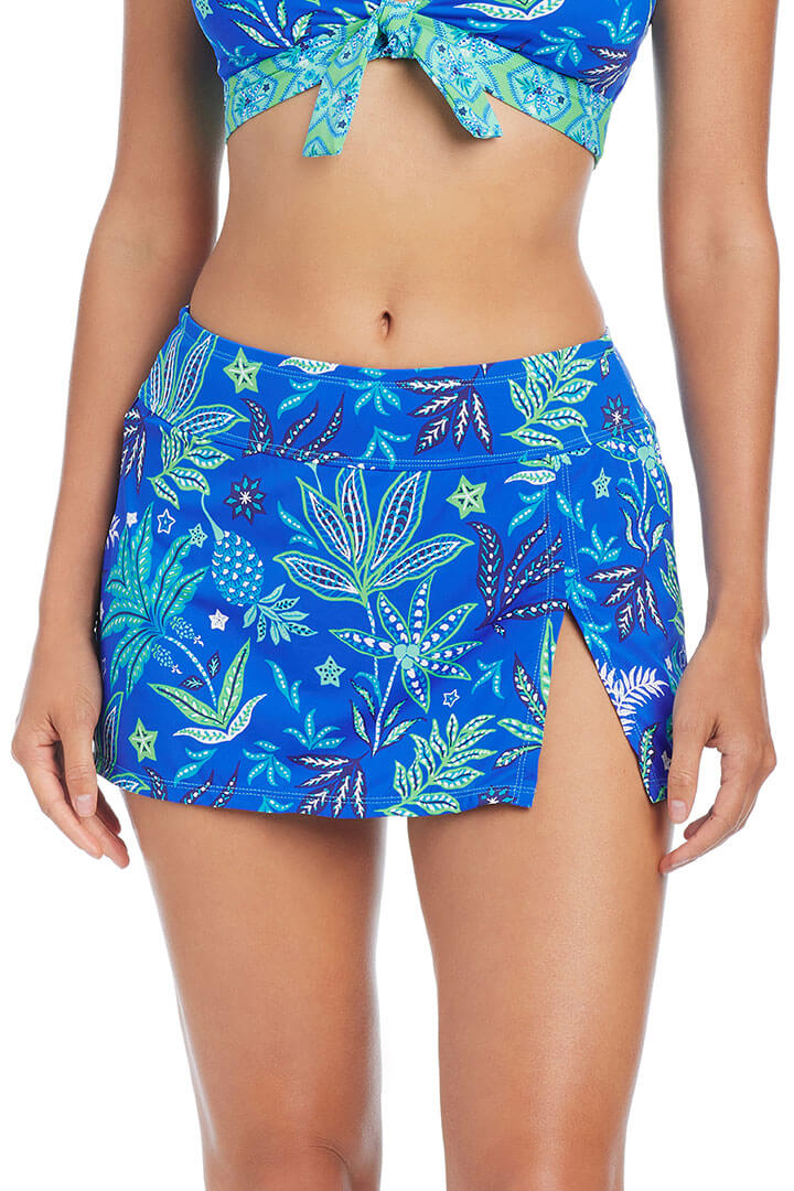 Desert Bloom High Waisted Swim Skirt - Women's Flattering Bathing Suit Cover Up for Beach, Pool & Vacation | UV Protection Swimwear