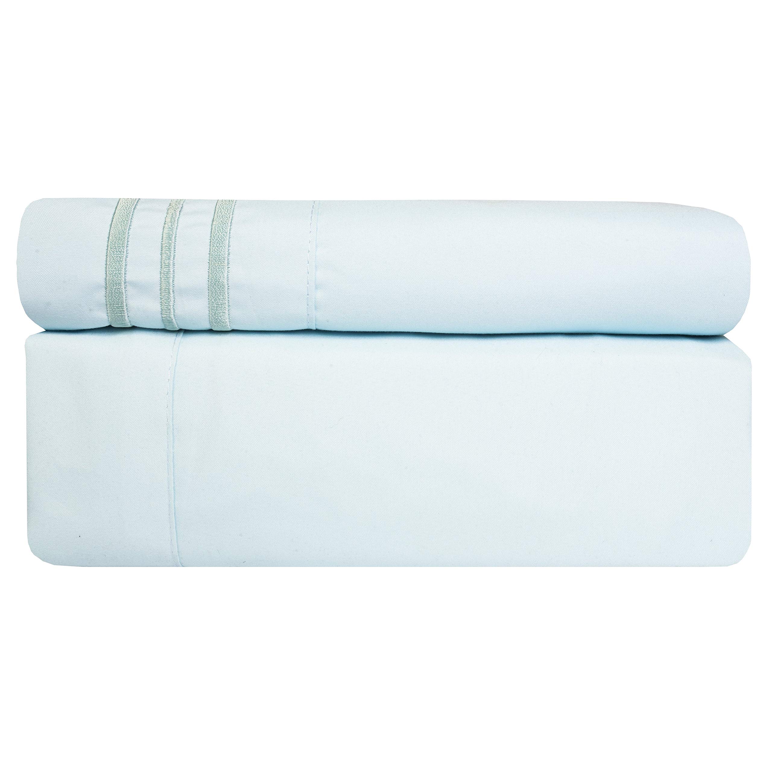 Premium Deep Pocket Soft Microfiber 4-Piece Solid Color Bed Sheet Set - Aqua Twin Size for Cozy Sleep - Perfect for Guest Rooms, Dorms & Kids' Bedrooms