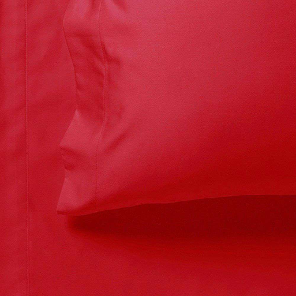 1000TC Ultra Soft Fitted Sheet and Pillowcase Set - King Single Size Bed Sheets - Breathable Red Bedding for Comfortable Sleep - Perfect for Guest Rooms, Dorms & Luxury Hotels