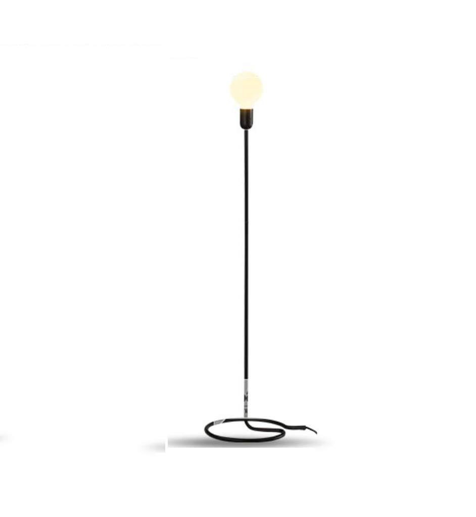 XXYYJJDT LYX Vintage Industrial Floor Lamp - Black Iron Art Standing Light with E27 Socket for Living Room, Bedroom & Loft | Retro Style Home Decor Lighting