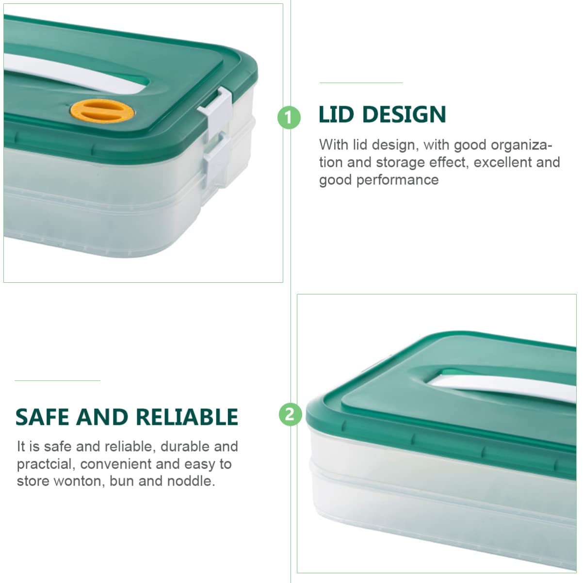 DOITOOL Refrigerator Organizer Bins - Plastic Food Storage Containers for Fridge, Crisper Drawer Organizer, Egg Tray & Dumpling Box - Perfect for Meal Prep, Leftovers & Kitchen Organization