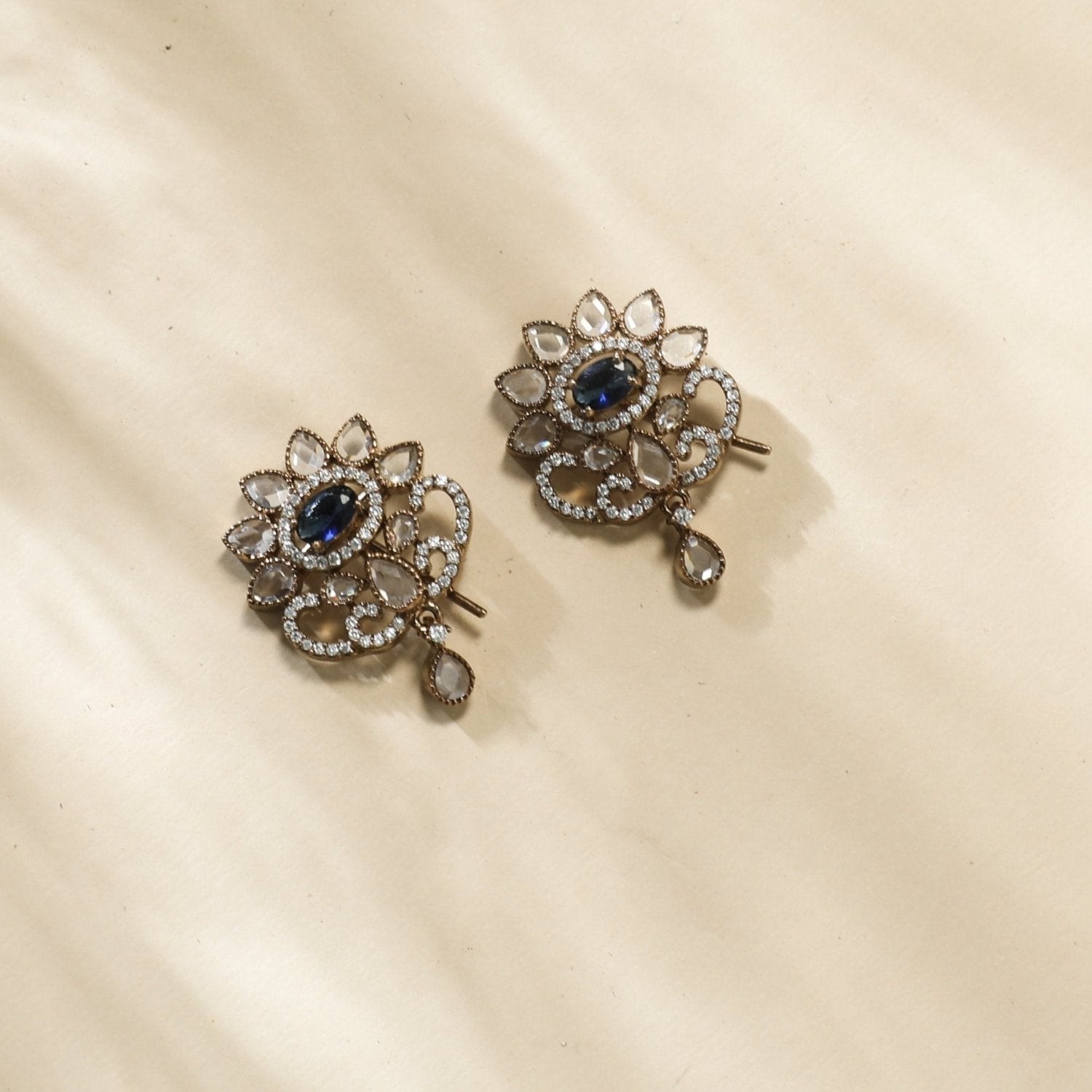 Elysia CZ Blue Stud Earrings for Women - Sparkling Cubic Zirconia Earrings - Perfect for Parties, Weddings & Everyday Wear