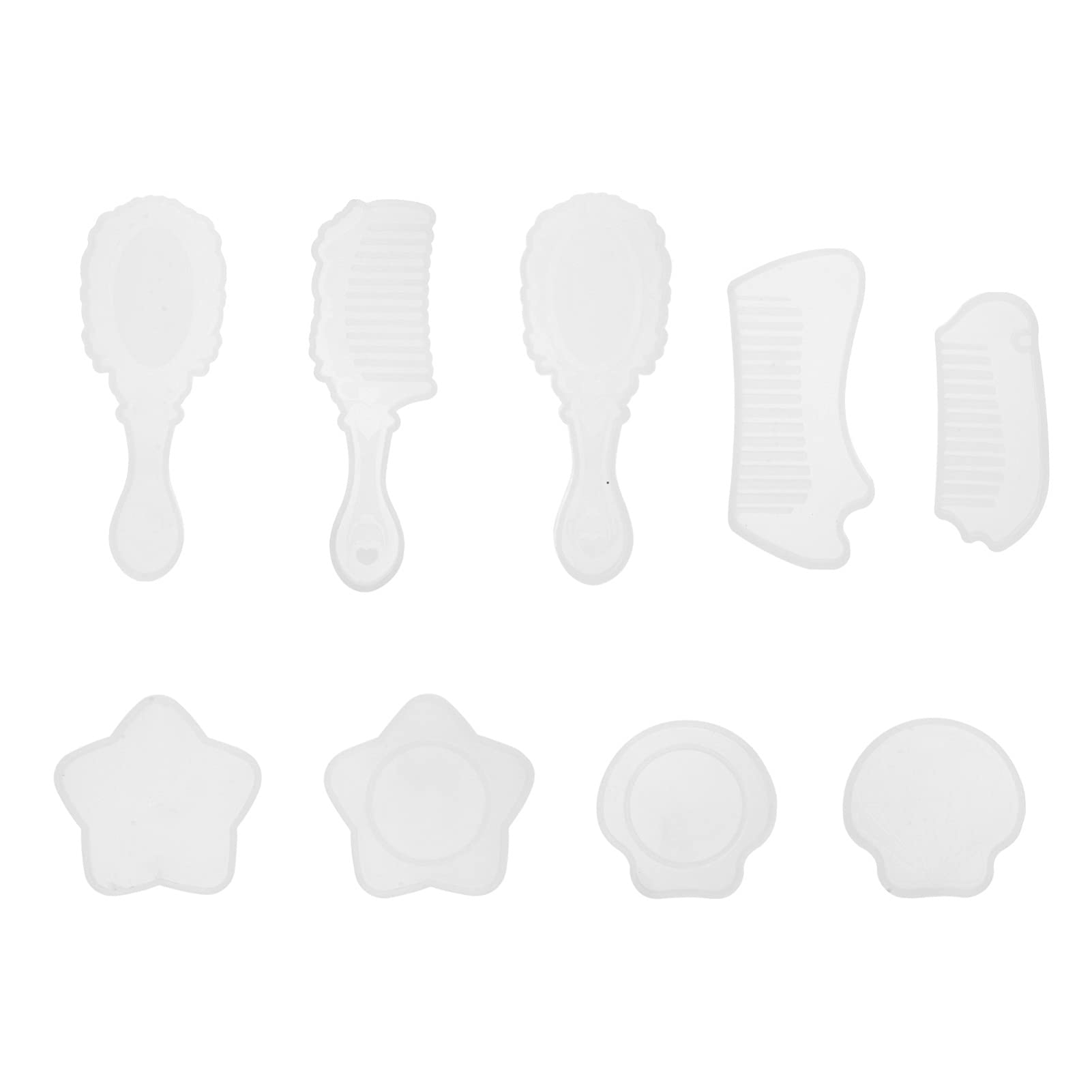 Vintage Mirror Comb Silicone Molds for Epoxy Resin Casting - 3D Transparent DIY Hair Comb Mold Kit - Perfect for Making Desktop Mirrors, Jewelry Trays & Resin Craft Projects