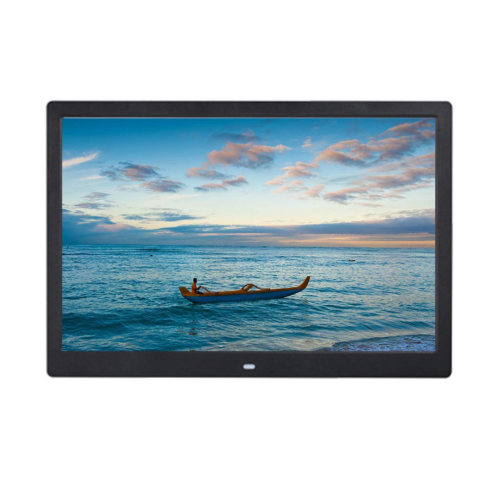 15.4 Inch Digital Photo Frame with Motion Sensor - Smart Electronic Picture Album, 1.5m Detection Range, Adjustable Playback Timer (Black) - Perfect for Home, Office & Retail Advertising Displays