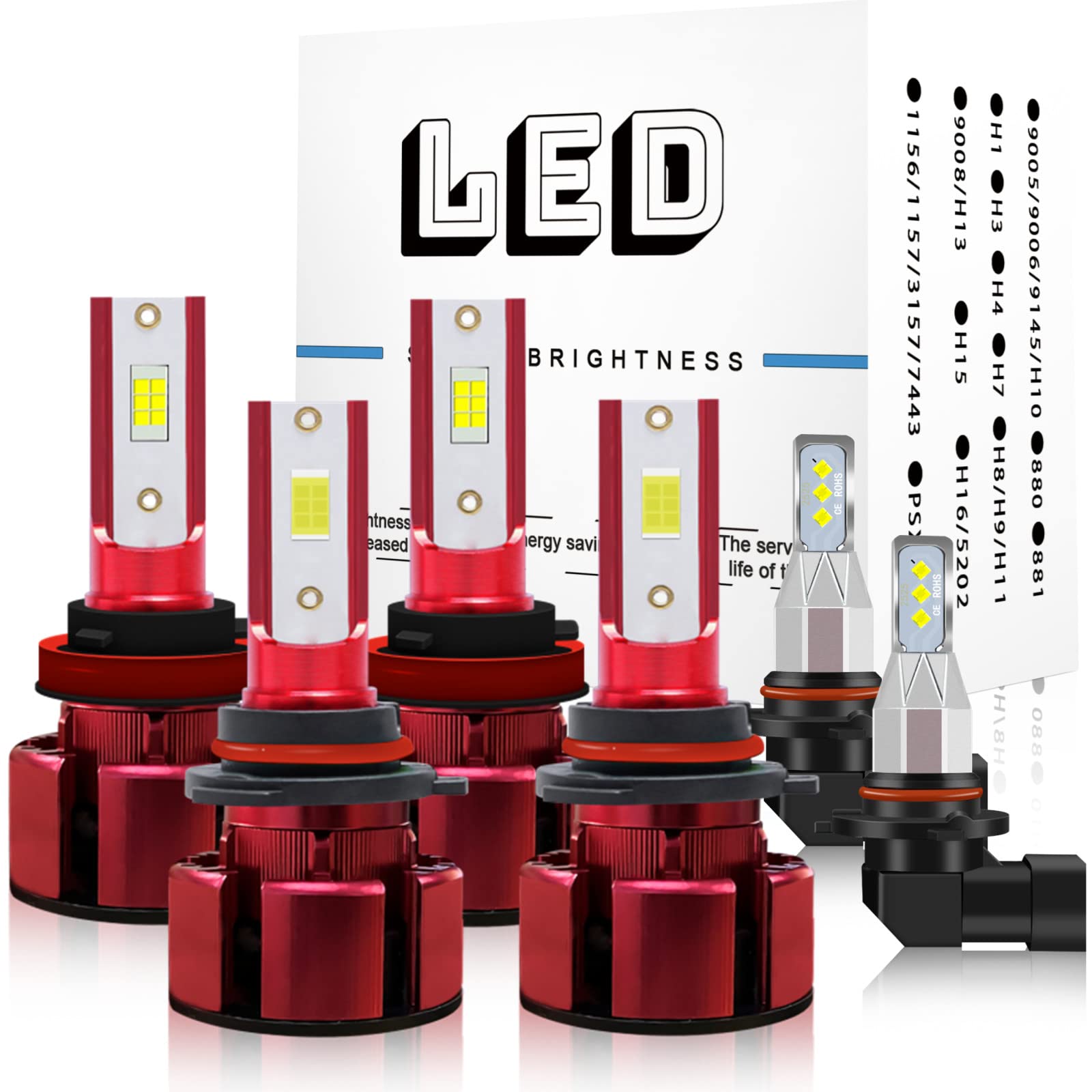 DODGE RAM 1500 2500 3500 LED Headlight Bulbs Kit (2013-2018) - 9005 H11 High Low Beam + 9145 9006 Fog Lights - 6000K White - Pack of 6 - Perfect for Night Driving & Off-Road Adventures