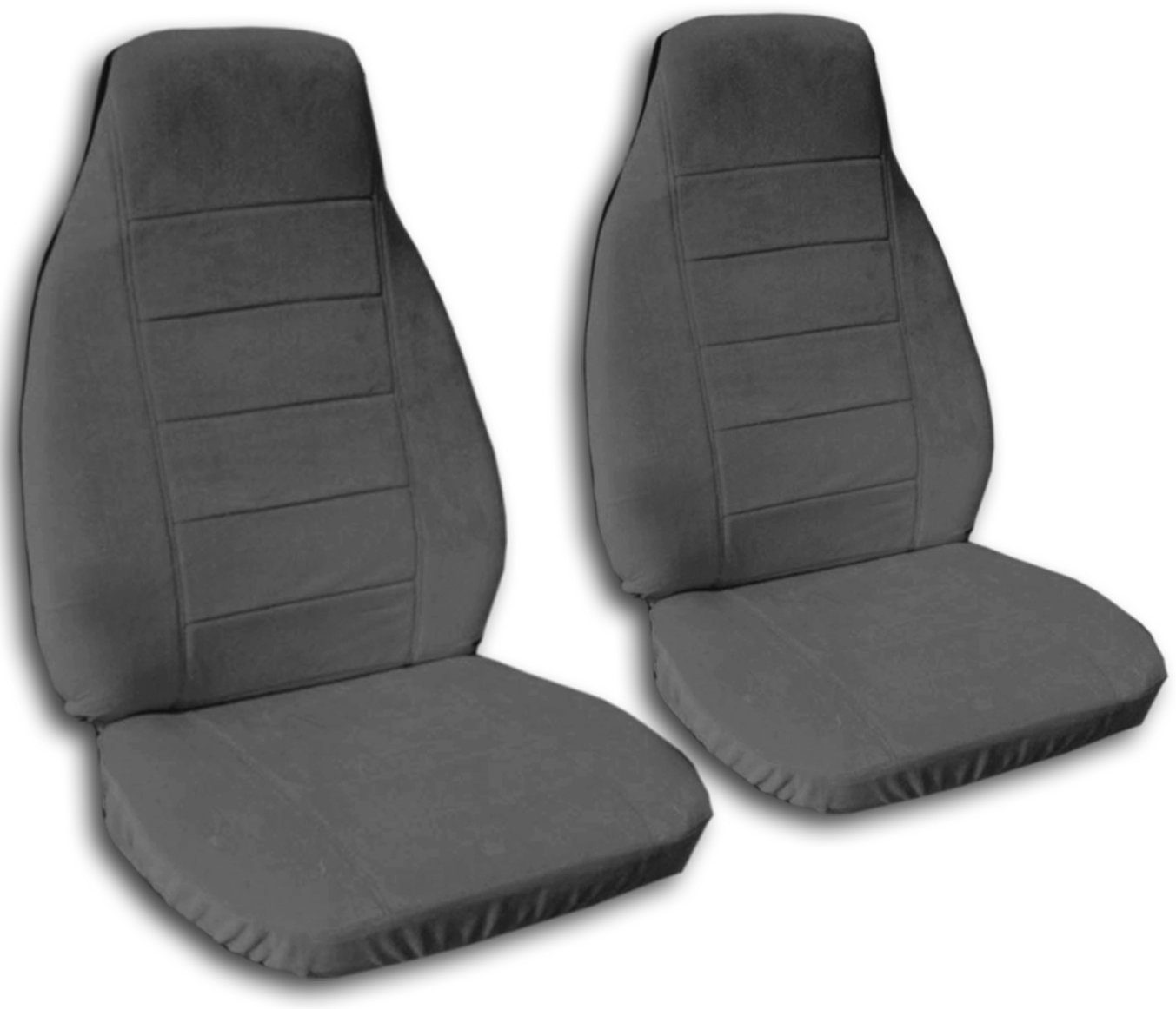 Premium Universal Solid Color Car Seat Covers - Charcoal Gray - Front Bucket Seat Design with Airbag, Seat Belt & Armrest Compatibility (22 Color Options) | Perfect for Daily Commute, Road Trips & Vehicle Protection