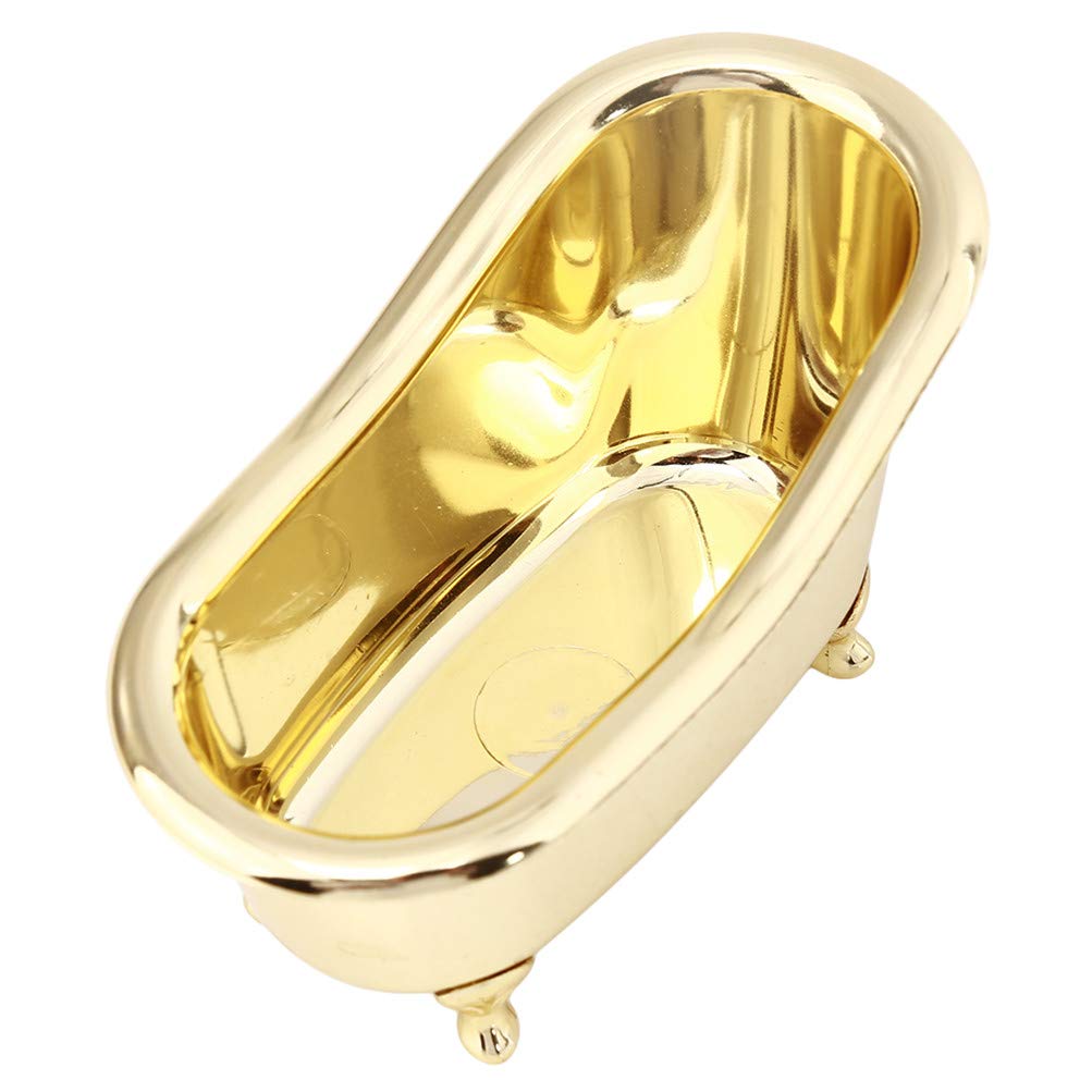Mini Bathtub Storage Box - Jewelry & Makeup Organizer (Golden) for Bathroom & Vanity