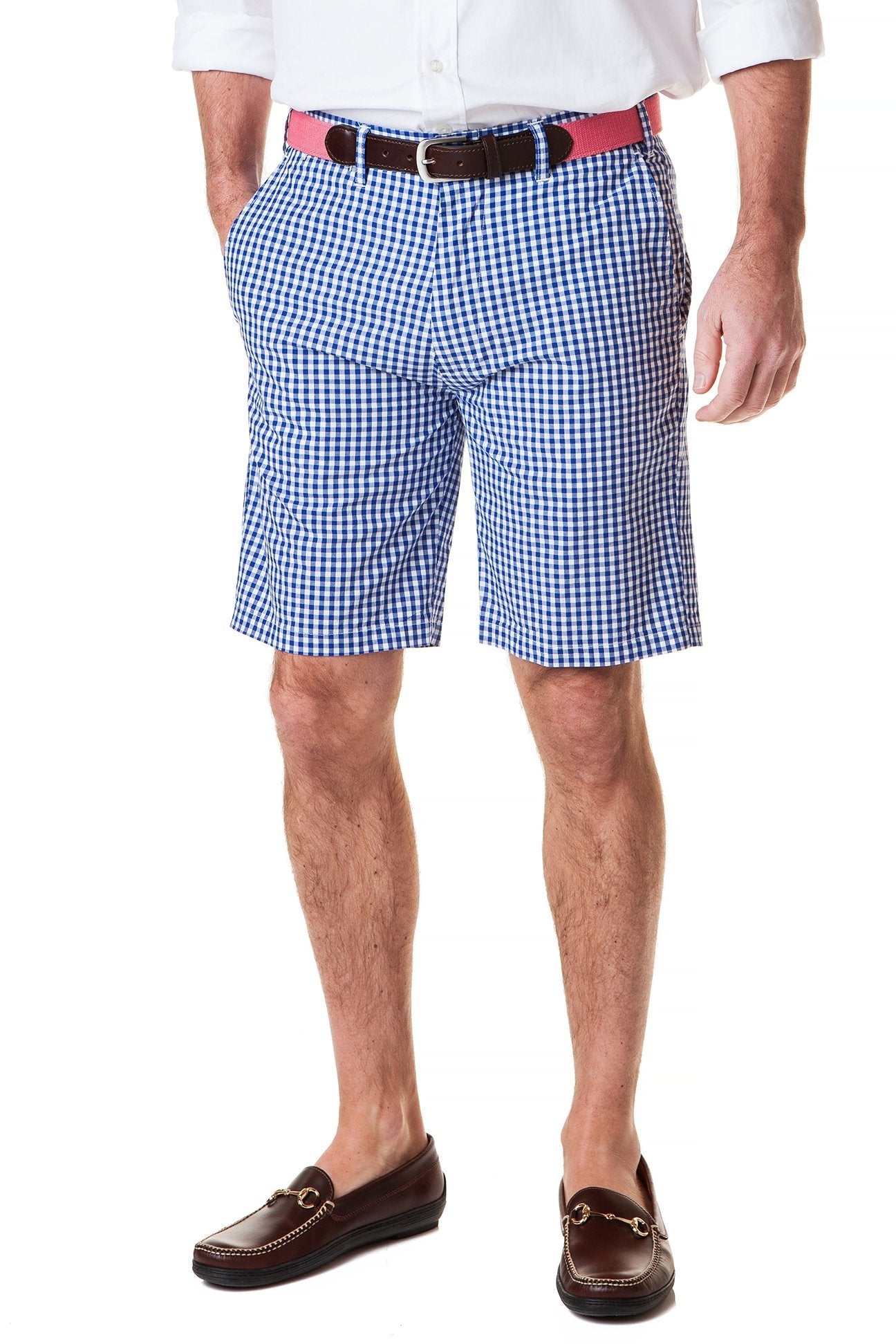 Cisco Short Wide Gingham Royal Blue Checkered Shirt - Casual Button Down for Men | Perfect for Office, Date Night & Weekend Outings