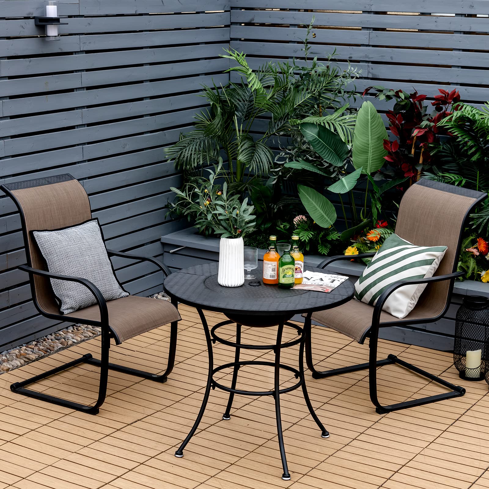 Giantex 4-in-1 Outdoor Fire Pit Dining Table - 32