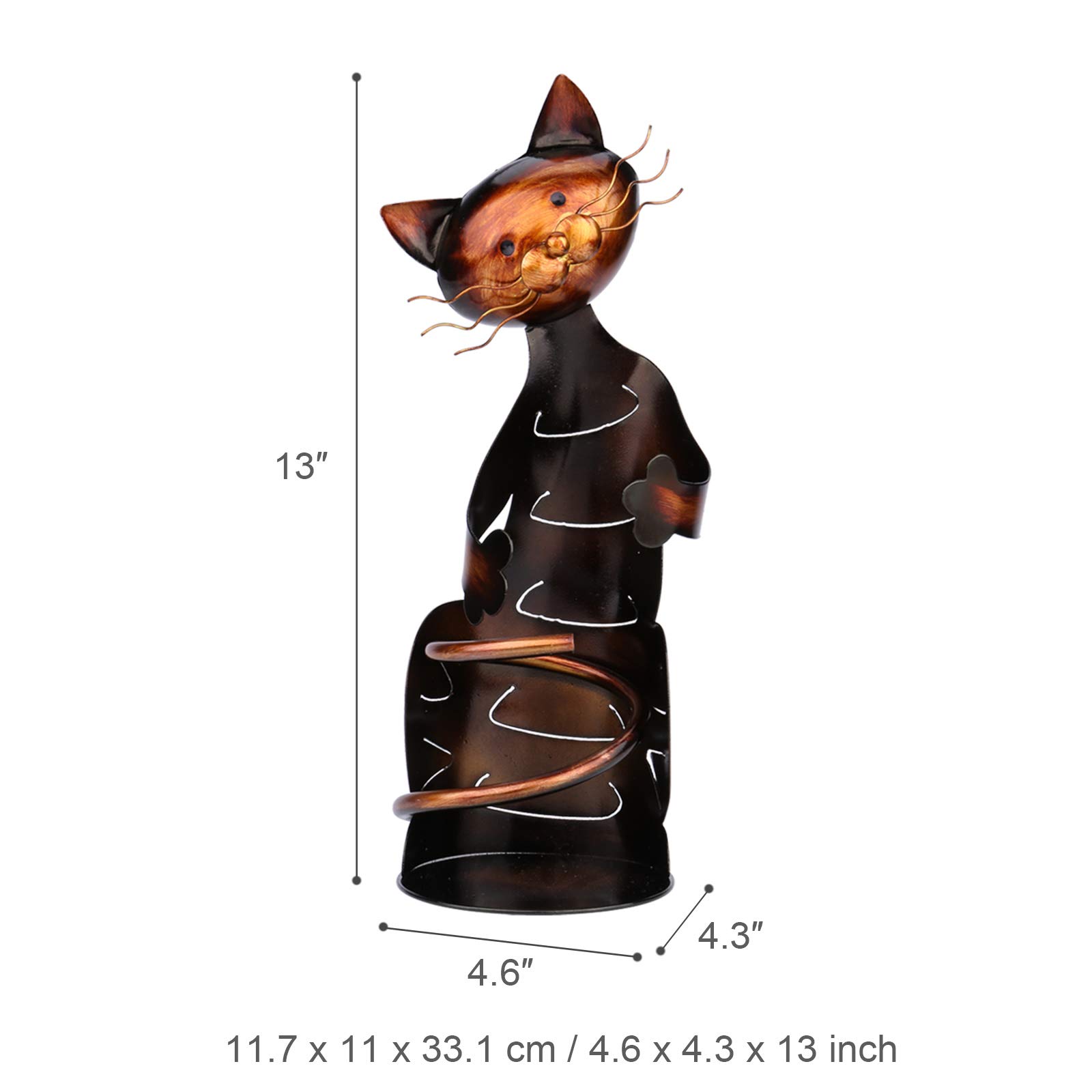 Cat Wine Bottle Holder - Elegant Metal Tabletop Wine Rack for Home Decor | Perfect for Kitchen, Bar & Dining Room Display | Unique Cat Sculpture Gift for Wine Lovers