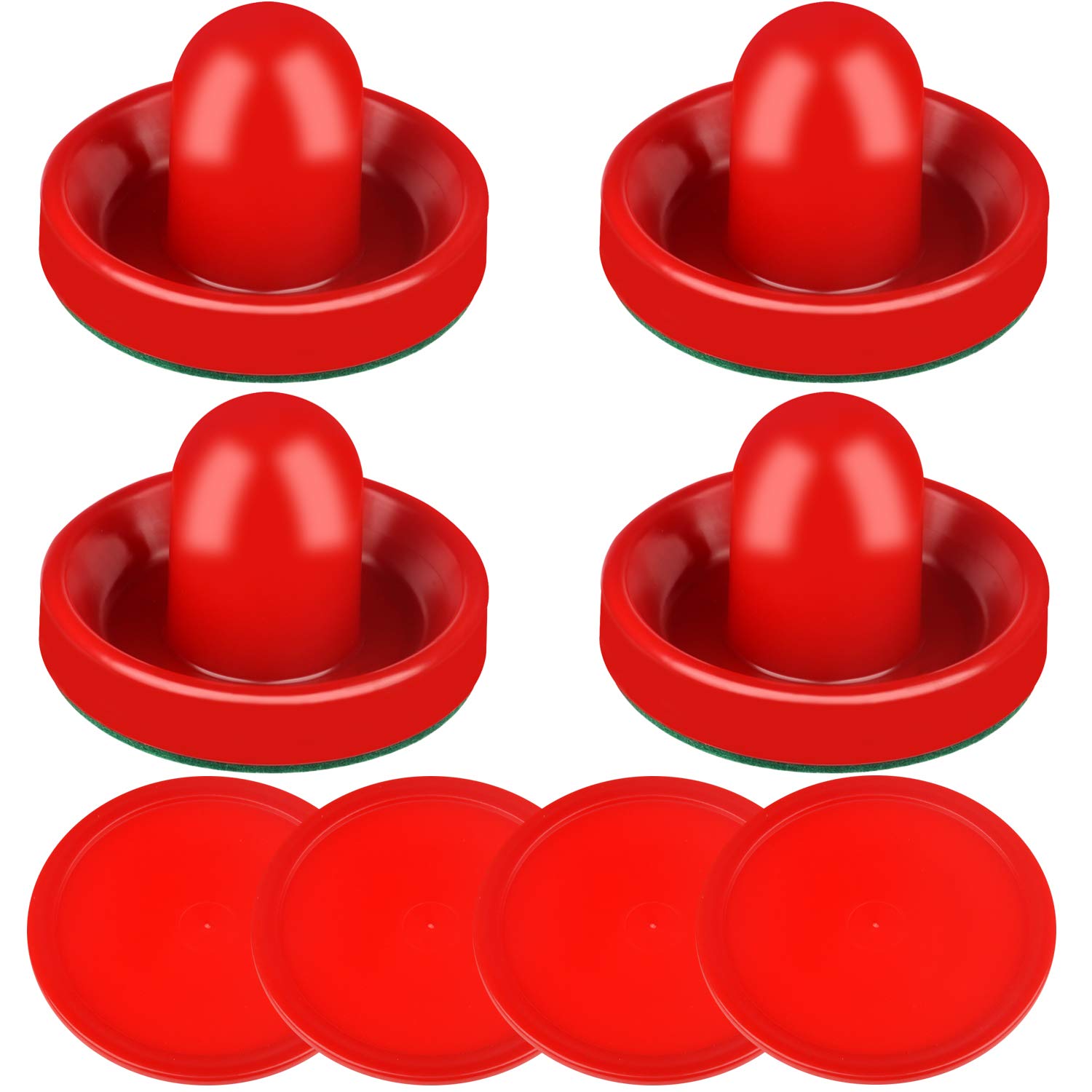 Air Hockey Striker & Puck Set - 4 Strikers, 4 Pucks for Game Tables - Perfect for Family Game Nights