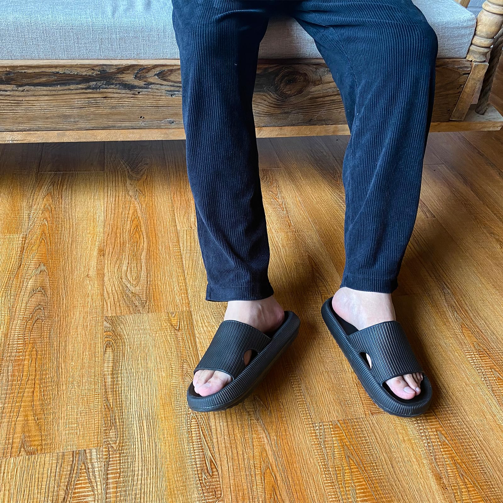 **VONMAY Cloud Slides for Men & Women - Quick-Drying, Non-Slip Shower Sandals with Cushioned Thick Sole - Comfortable & Supportive for Indoor, Outdoor, Pool & Beach Use**