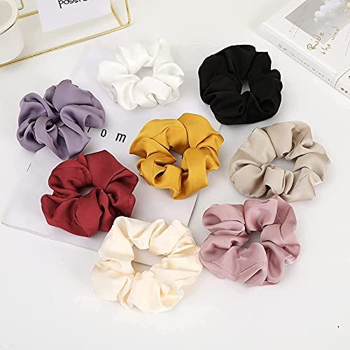 INDVIK Satin Silk Hair Scrunchies for Women - Soft Fluffy Hair Ties & Ponytail Holders for Fine & Curly Hair - 1pc Set (Perfect for Everyday Use, Work, Gym & Special Occasions)