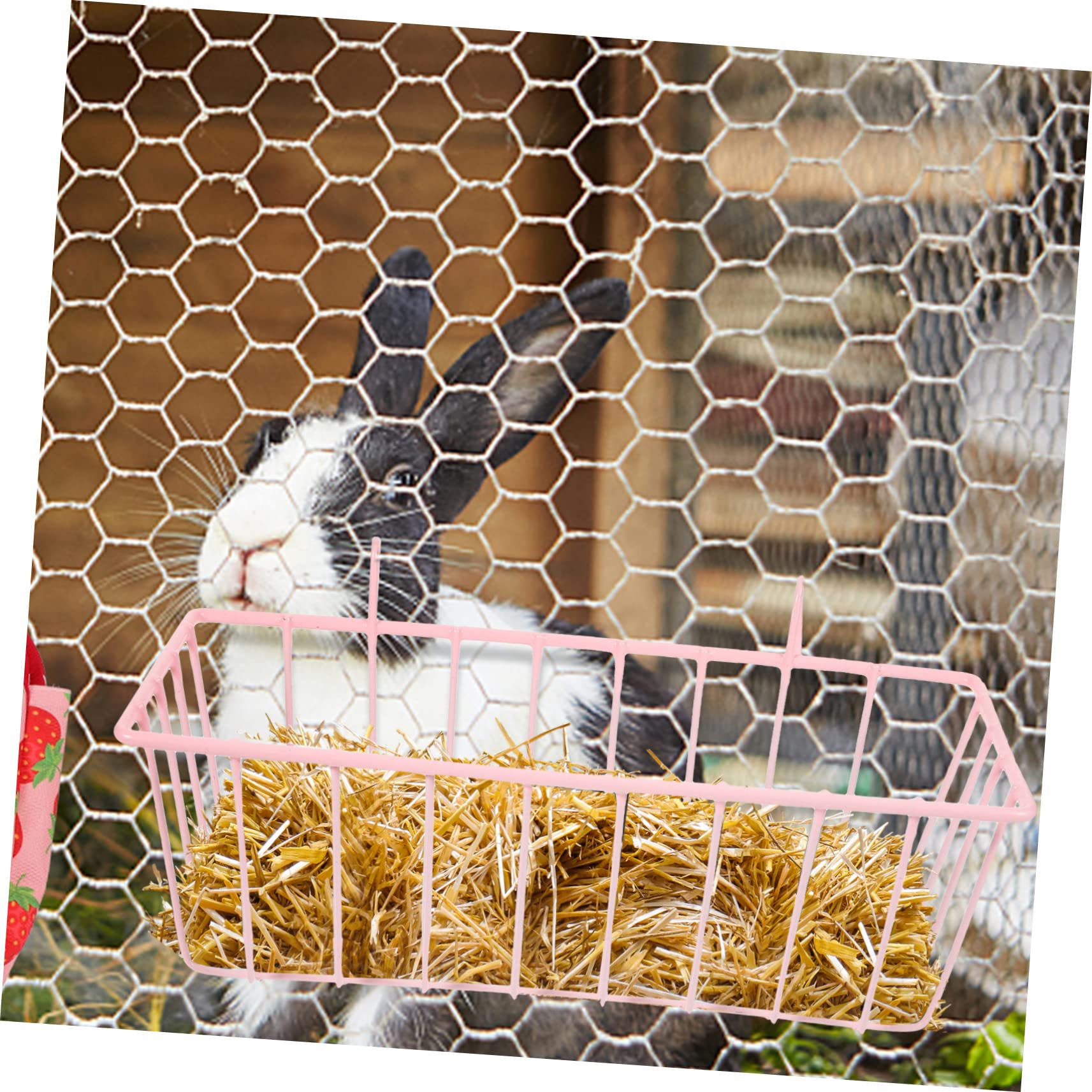 2PCS Metal Rabbit Hay Feeder - Hanging Hay Rack for Hamster, Bunny & Chinchilla | Durable Wrought Iron Hay Holder for Cage & Hutch | Perfect for Small Pet Toilet Training & Feeding Station