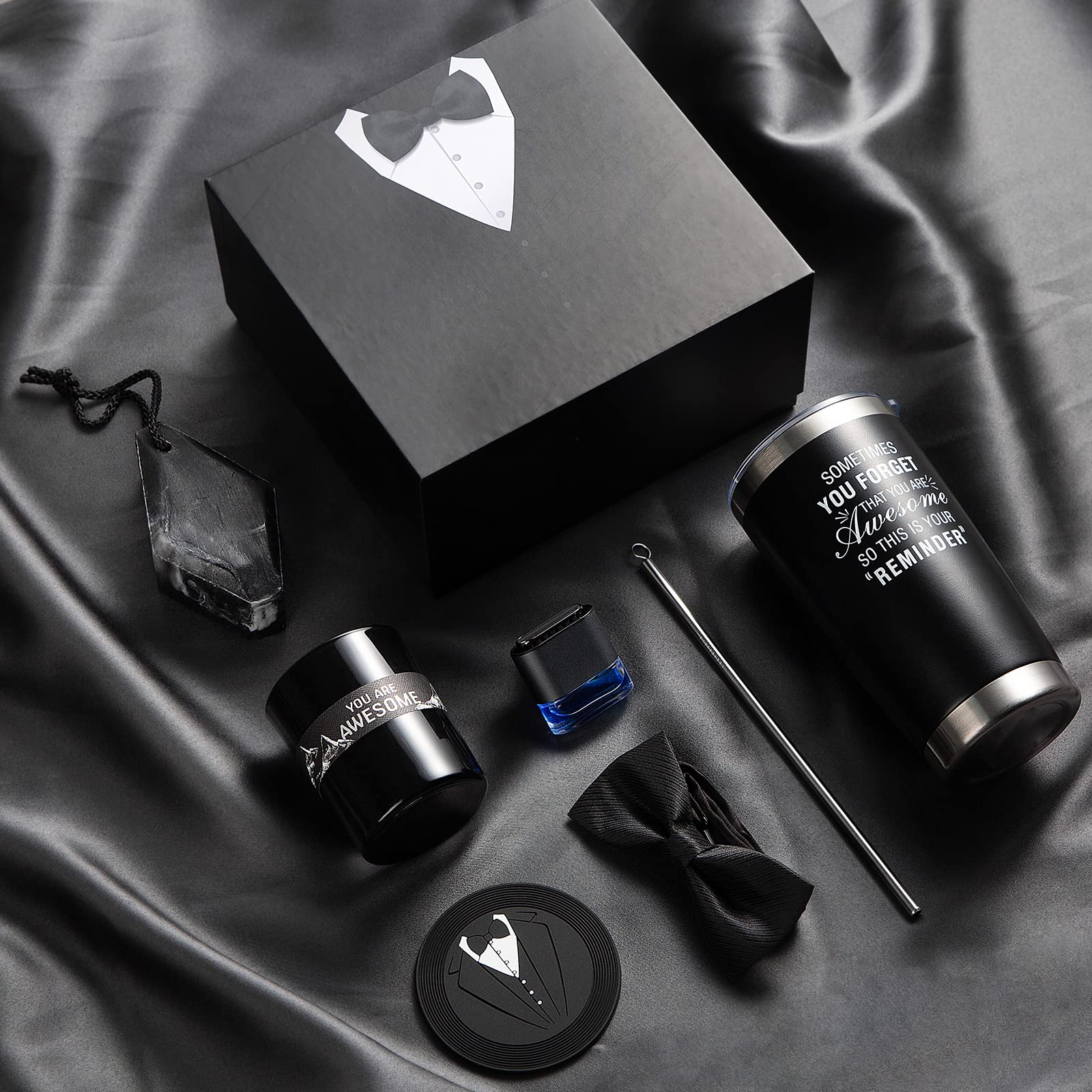 Best Gifts for Men - Premium Gift Box Basket for Dad, Husband, Brother - Perfect for Father's Day, Retirement, Birthday & Thinking of You - Includes Tumbler & Candles - Ideal for Home, Office & Special Occasions
