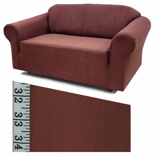 Stretch Suede Merlot Loveseat Slipcover - Soft & Durable Furniture Protector for Sofa, Couch | Perfect for Living Room, Home Decor & Pet-Friendly Households