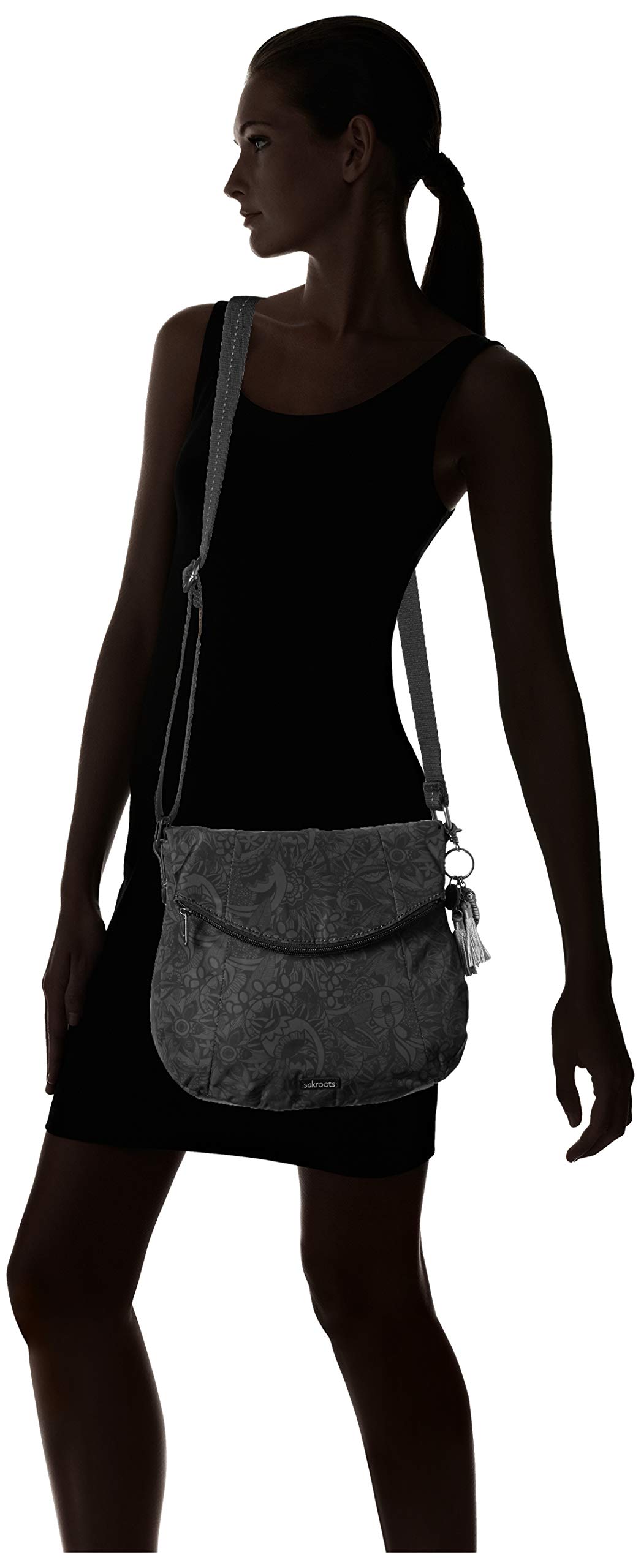 Sakroots Eco-Twill Foldover Crossbody Bag - Sustainable Vegan Leather Purse for Women, Adjustable Strap, Lightweight & Spacious - Perfect for Travel, Shopping, and Everyday Use