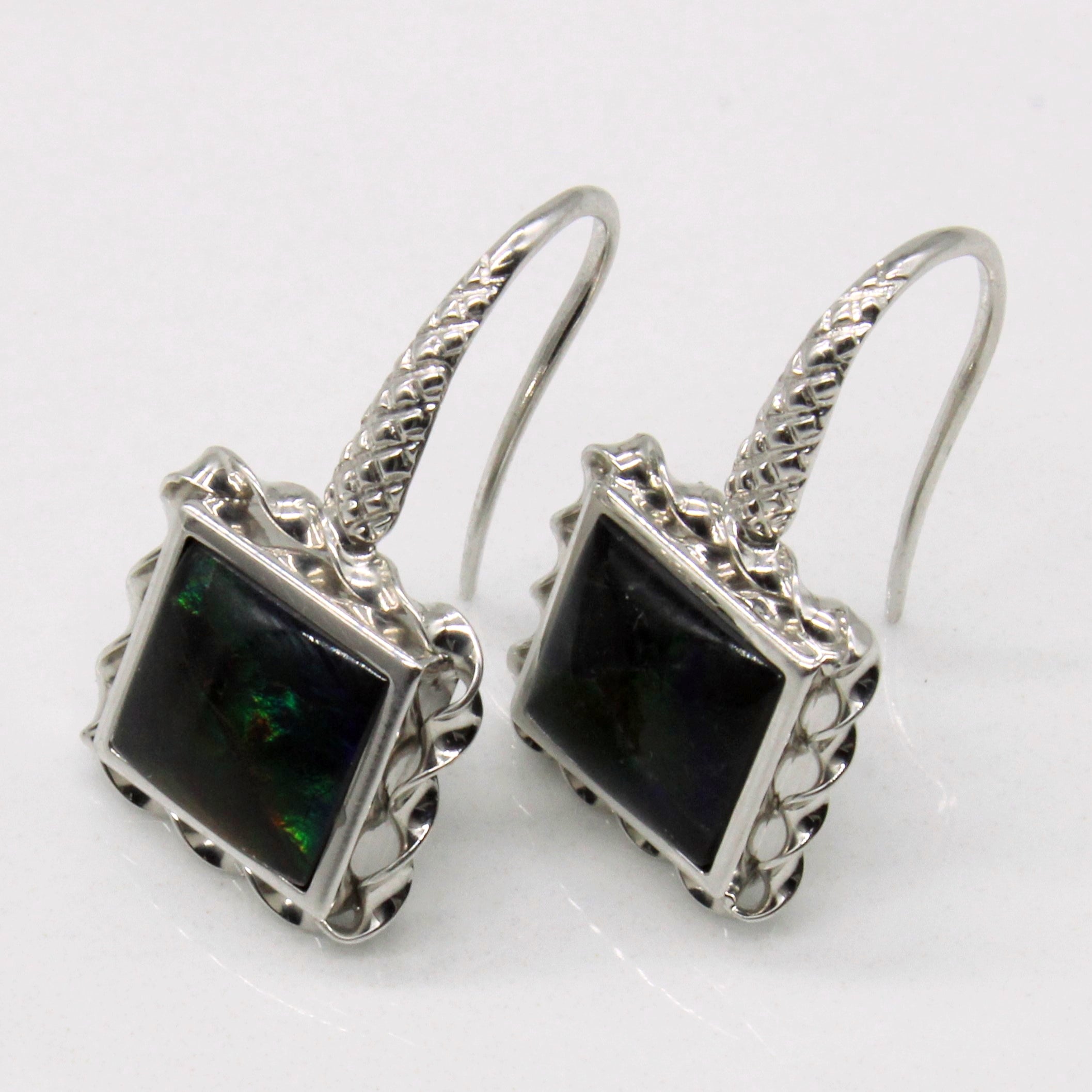 Ammolite Square Earrings - 2.00ctw Genuine Natural Gemstone Jewelry for Women | Perfect Gift for Birthday, Anniversary & Special Occasions