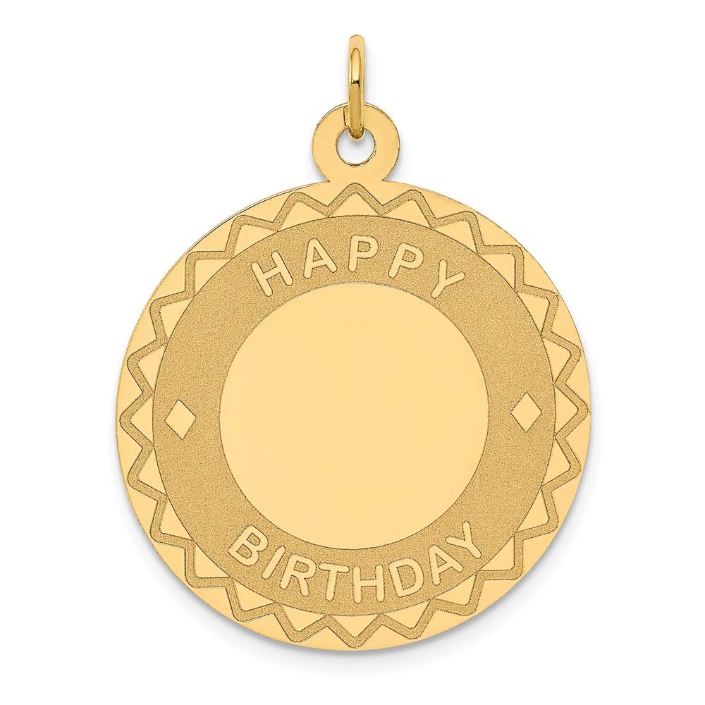 14K Happy Birthday Charm Pendant - 14kt Yellow Gold Jewelry for Women - Perfect Gift for Birthday, Anniversary & Special Occasions