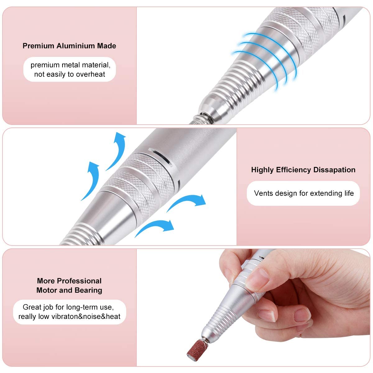 Professional Electric Nail Drill Machine Kit - Multifunctional Nail File for Acrylic, Gel & Nail Art | Perfect for Beginners & Salon Use | Portable Nail Polisher Set (White) | Home Manicure & Professional Nail Care Solution