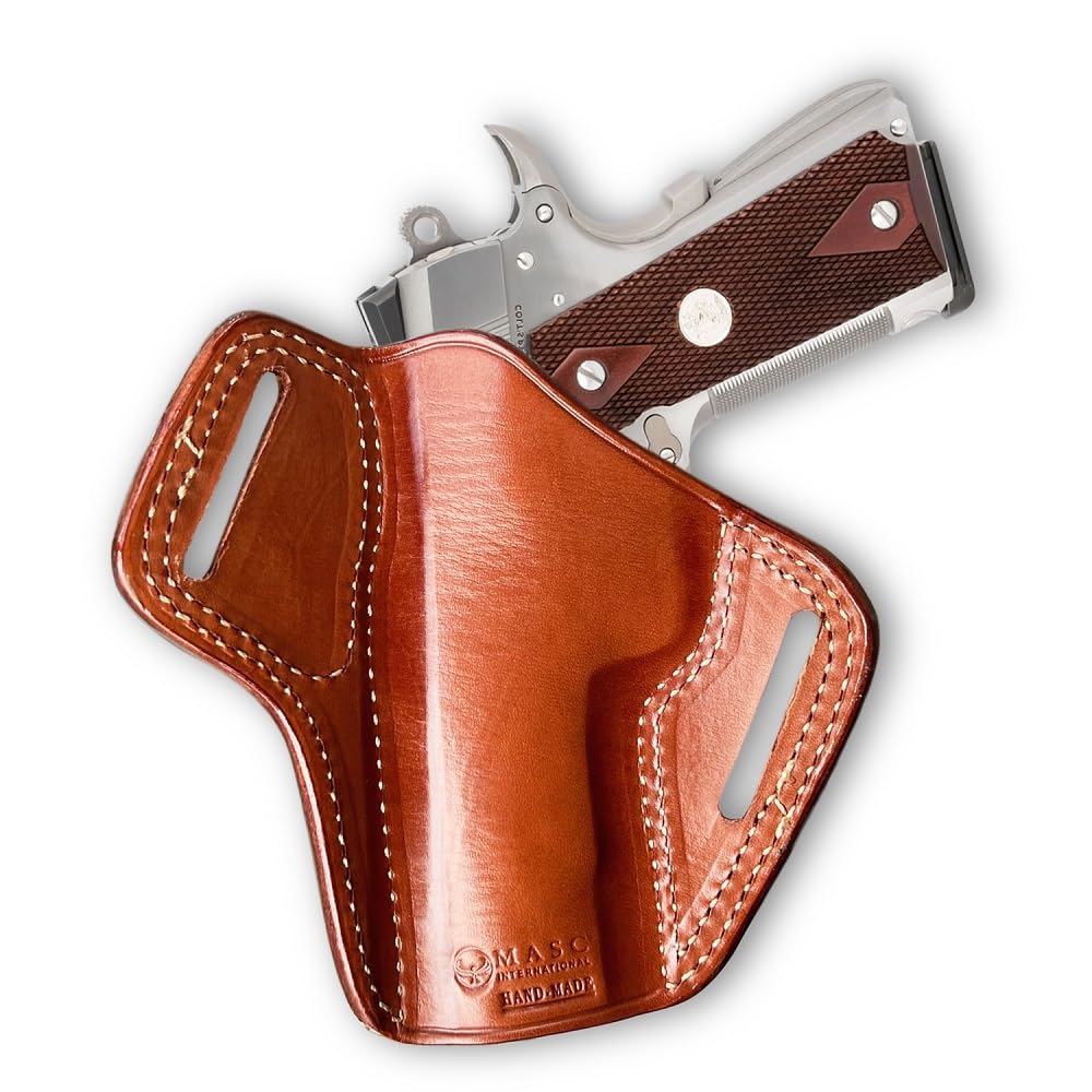 Premium Leather OWB Pancake Holster for Colt 1911 9mm/40/45 (Non-Rail 4.25