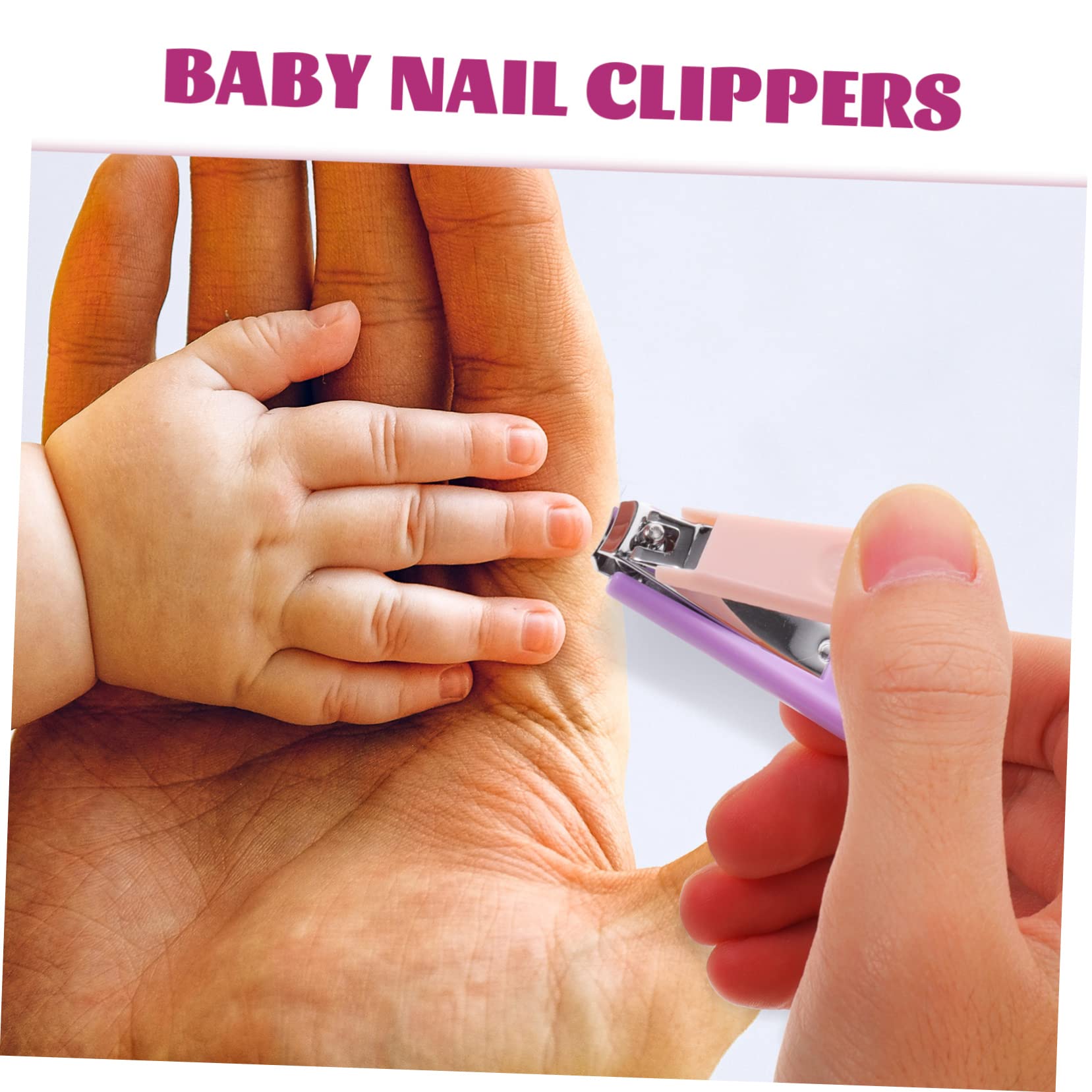 IWOWHERO 1 Set Purple Nail Scissors & Nail Art Supplies Kit for Newborn Baby Fingernails - Perfect for Home Manicures & Newborn Care