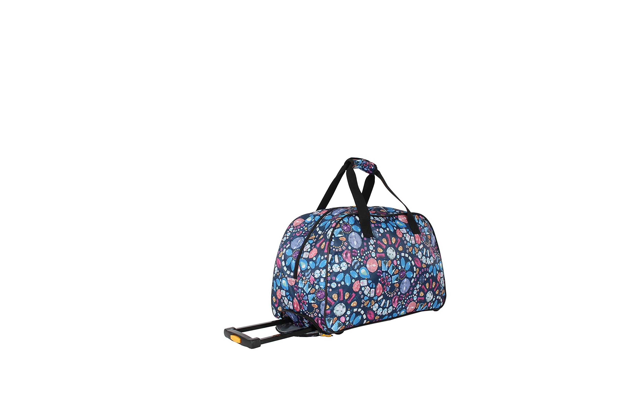LUCAS 22 Inch Lightweight Rolling Duffel Bag - Stylish Weekender Overnight Business Travel Carry On Luggage with 2 Wheels (Navy Blue) - Perfect for Air Travel, Business Trips & Weekend Getaways