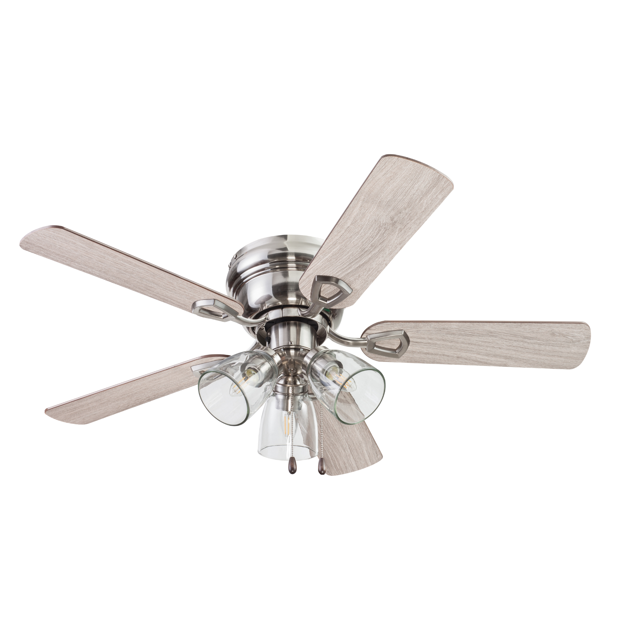 42 Inch Renton Brushed Nickel Ceiling Fan with Pull Chain - Perfect for Bedroom, Living Room & Outdoor Spaces