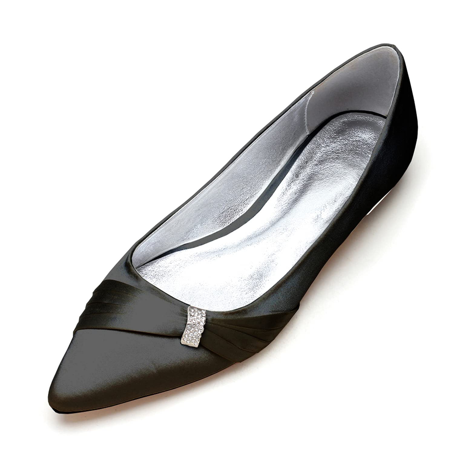 Elegant Women's Ballet Flats - Pointed Toe Rhinestone Bridal Shoes for Wedding, Party & Formal Events | Comfortable Low Heel Ballerina Shoes for Daily Wear
