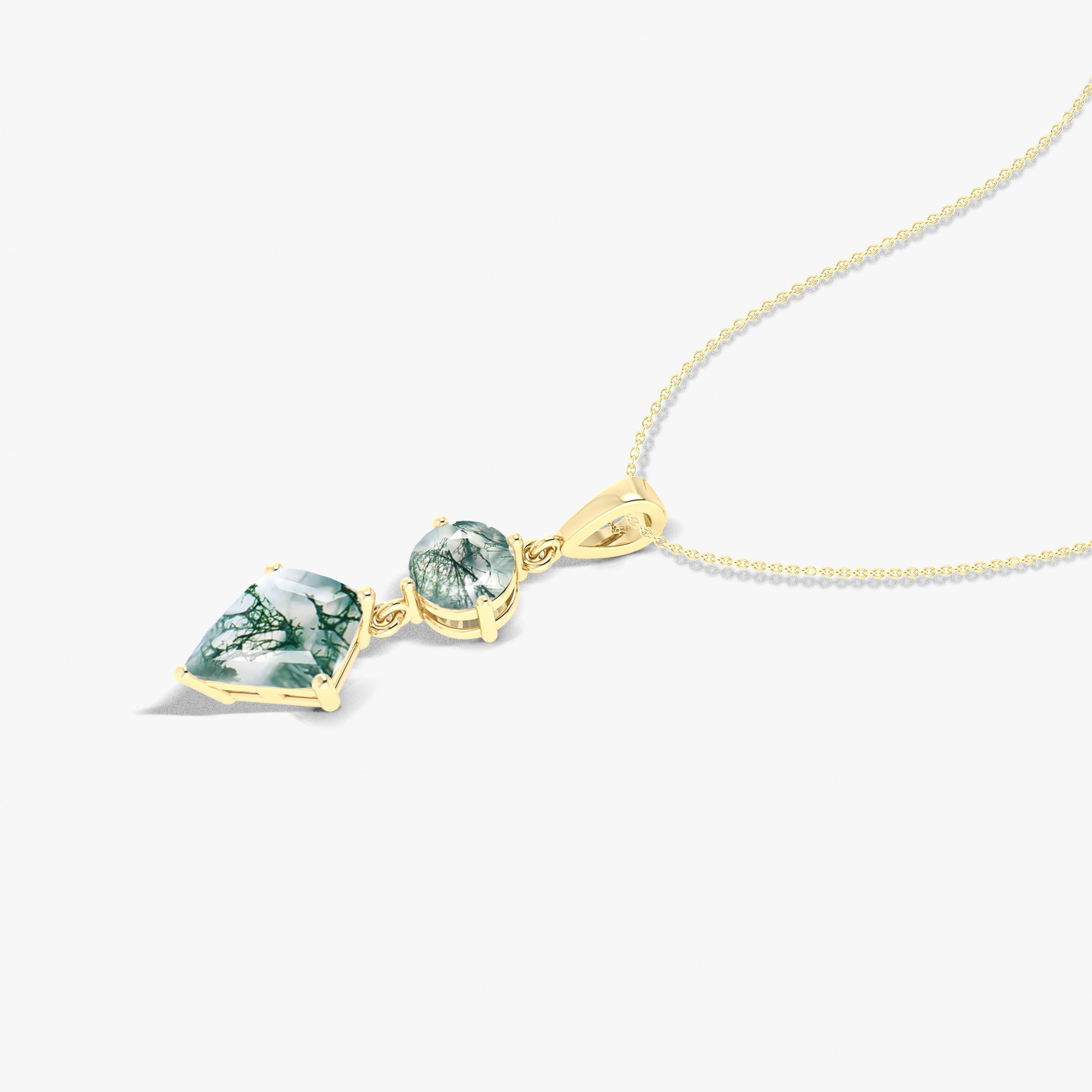 Exquisite Agate Kite-Shaped Pendant Necklace with Gold & Silver Chain - Perfect for Boho Jewelry, Gift Giving & Spiritual Healing