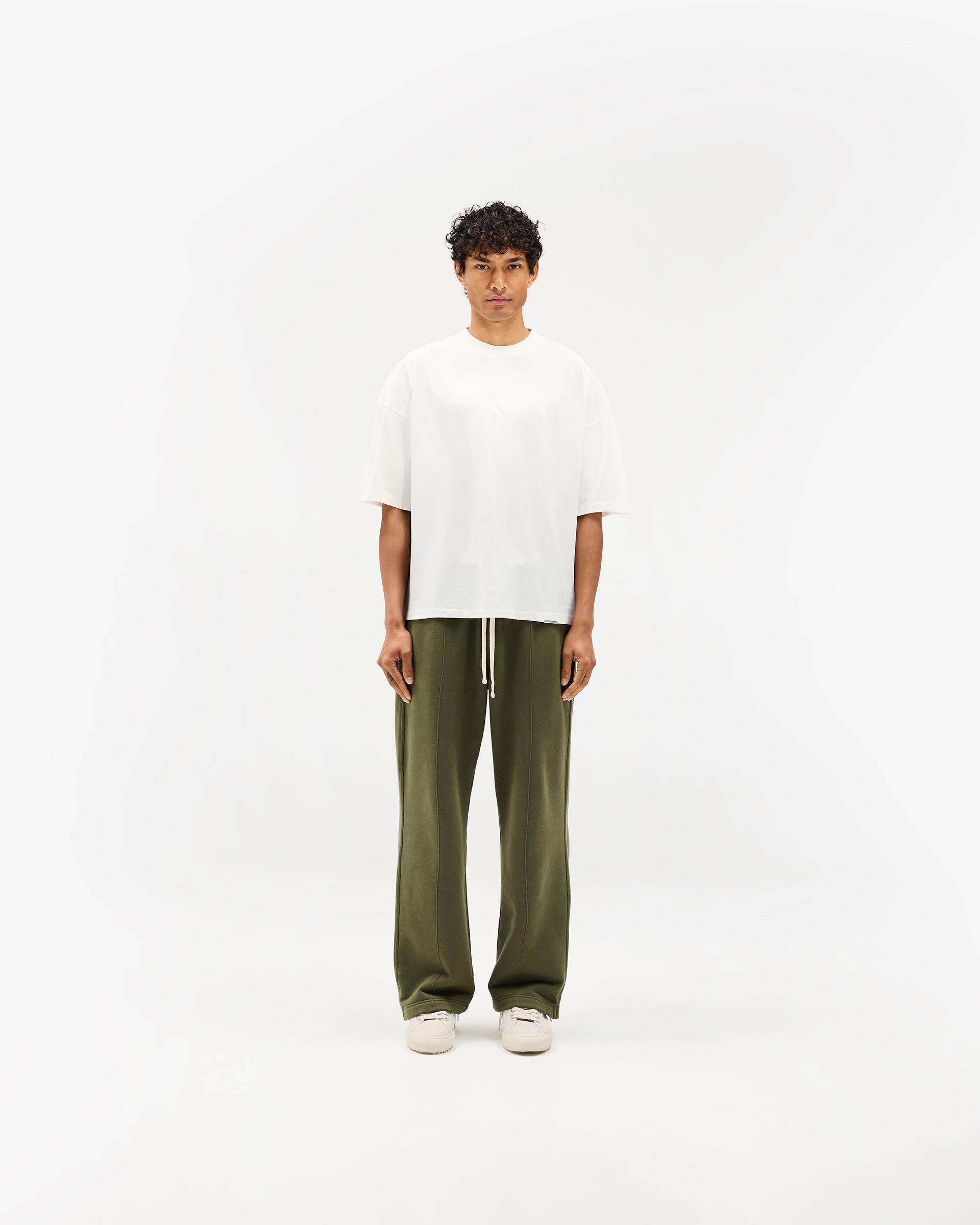 Initial Sweatpants for Men - Army Green Casual Joggers | Comfortable Lounge Pants for Home, Gym & Outdoor Activities