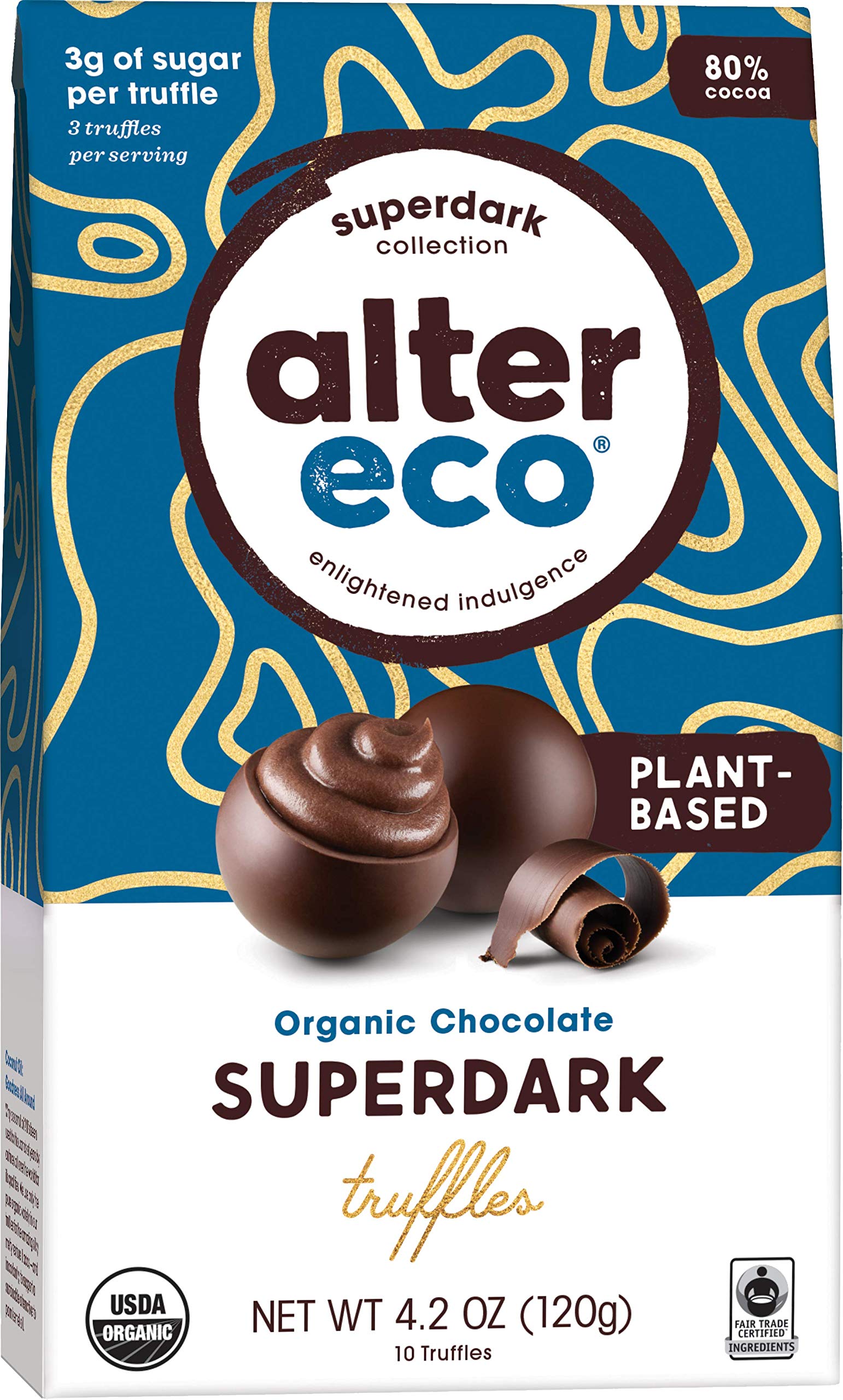 Organic Dark Chocolate Truffles - Fair Trade, Non-GMO, Gluten Free (6 Flavors) for Gifts & Desserts