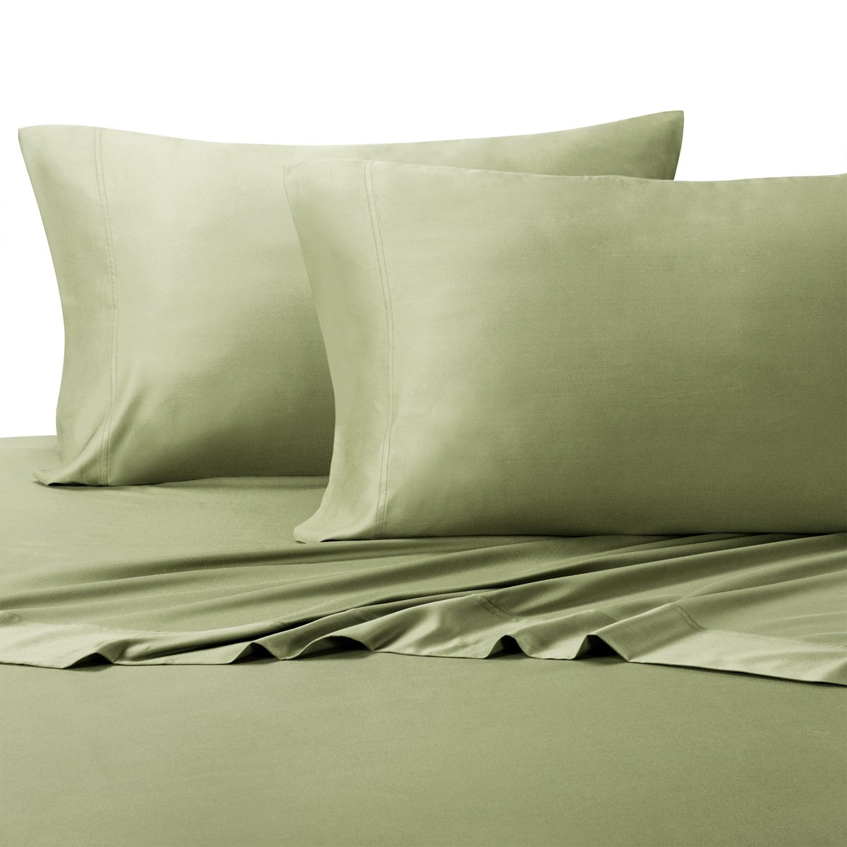 Royal Hotel Luxury Bedding Sheet Set - Silky Soft Viscose from Bamboo & Cotton Blend (60% Bamboo Viscose, 40% Cotton) - Split King Size in Sage Green - Perfect for Hotels, Spas & Luxury Home Bedrooms