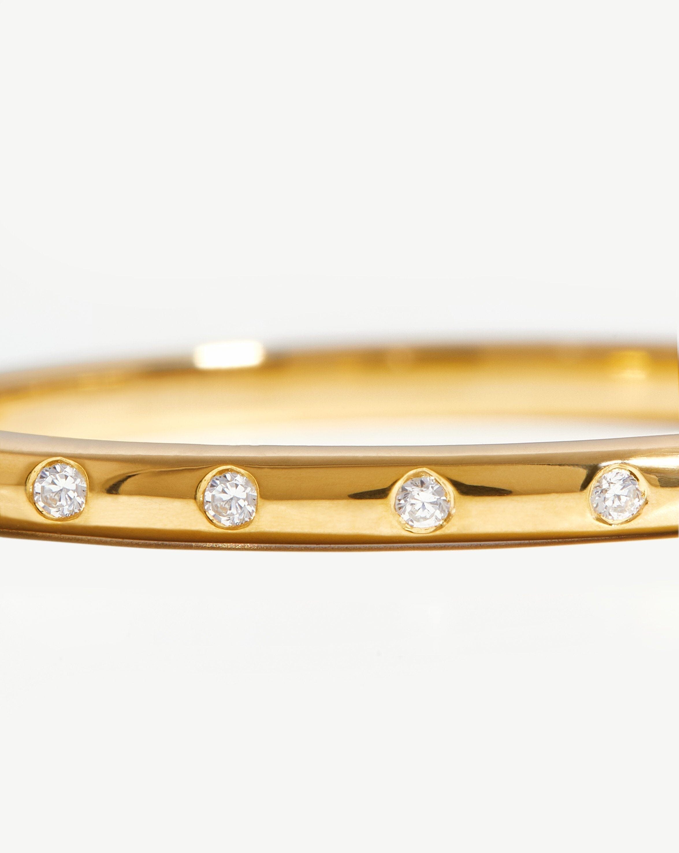 18K Gold Vermeil Solar Studded Ring with Cubic Zirconia - Elegant Stackable Jewelry for Women, Perfect for Everyday Wear & Special Occasions
