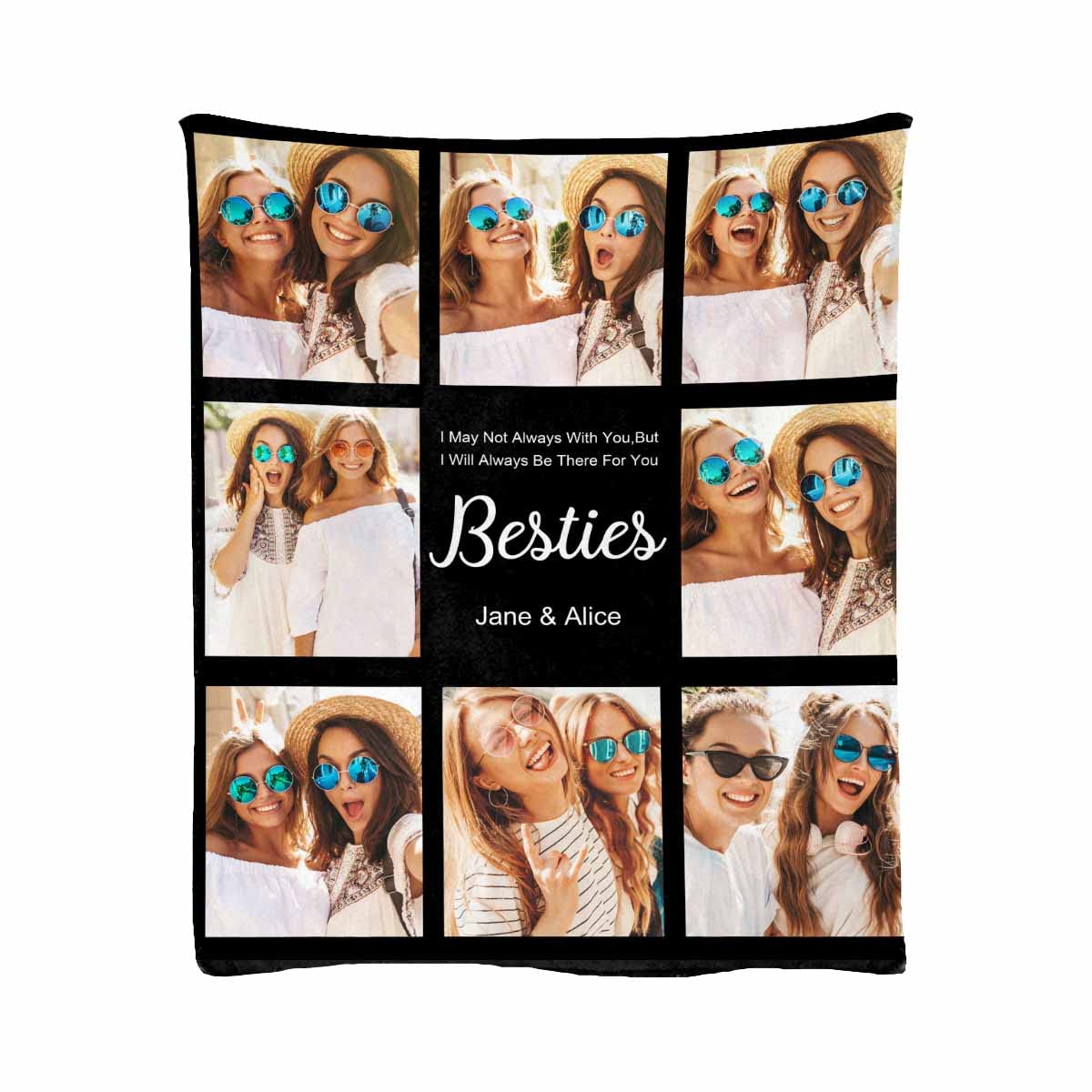 Custom Best Friend Blanket - Personalized 'I Will Always Be There for You' Photo Blanket | Soft 70x80 Inch Throw for Couches, Beds & Gifts | Perfect for Birthday, Anniversary & Long Distance Friendships