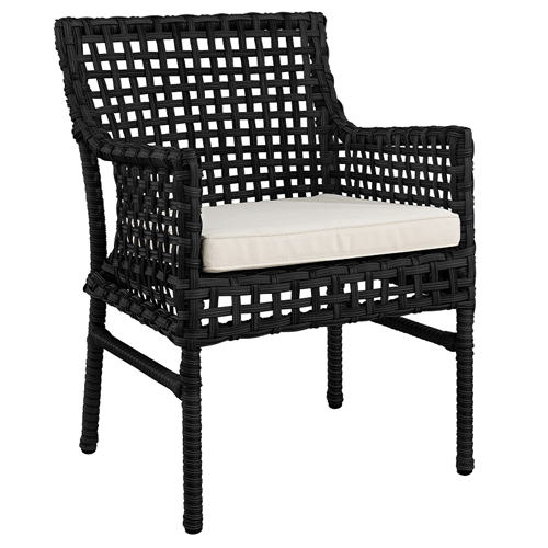 Artwood Santa Monica Outdoor Dining Chair - Classic Black - Weather-Resistant Patio Furniture for Backyard, Garden, and Poolside Dining
