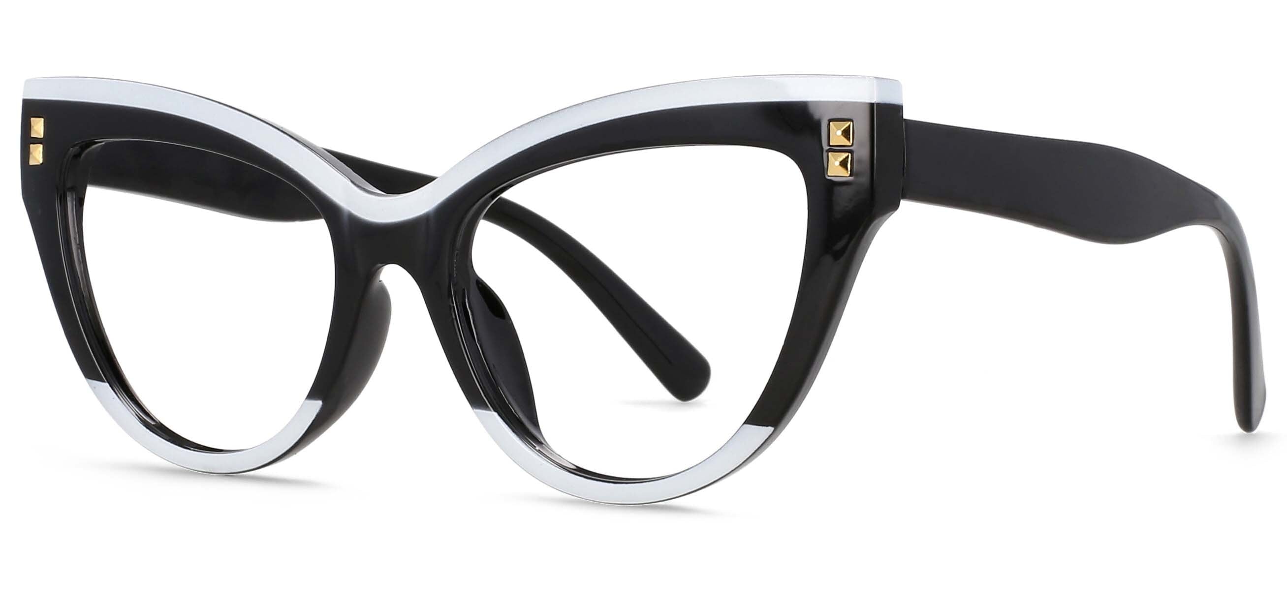 CCspace Women's Full Rim Big Cat Eye Acetate Eyeglasses S55337 - Stylish Retro Glasses for Women, Fashionable Reading Glasses & Computer Glasses for Work, Office, and Daily Wear