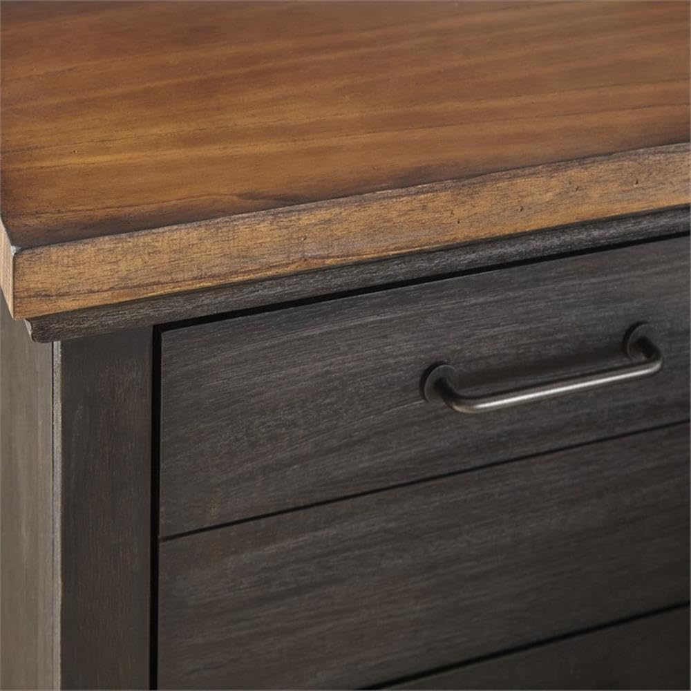 Steve Silver Bear Creek Chocolate & Honey Brown Wood Two-Drawer Nightstand - Bedside Table for Bedroom, Living Room, or Office Storage