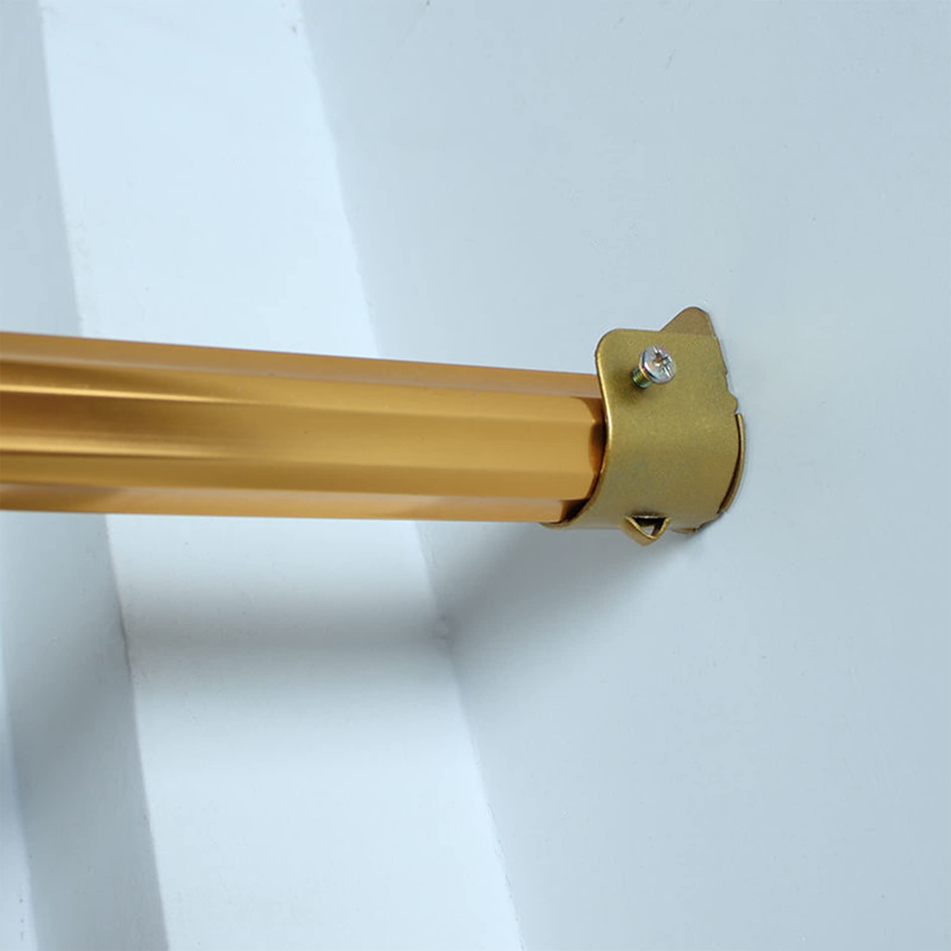 Coshar 6-Pack Closet Rod Brackets - Heavy Duty Curtain Pole Sockets with Screws for 1 Inch Diameter Rods (Sand Gold) - Perfect for Wardrobe Organization & Window Curtain Installation