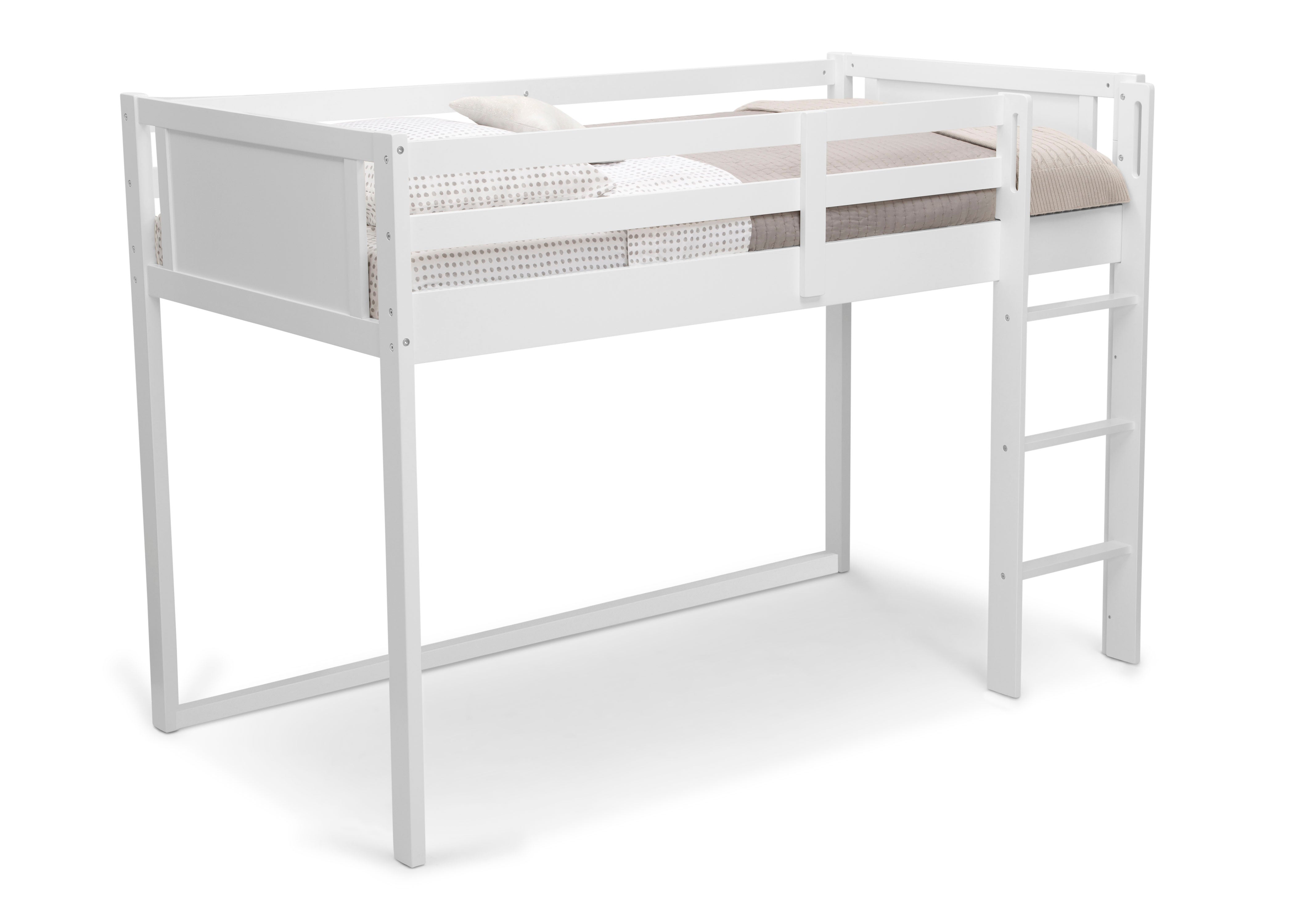 Space-Saving Twin Loft Bed with Safety Guardrail & Sturdy Ladder - Perfect for Kids' Bedrooms, Dorm Rooms & Small Apartments