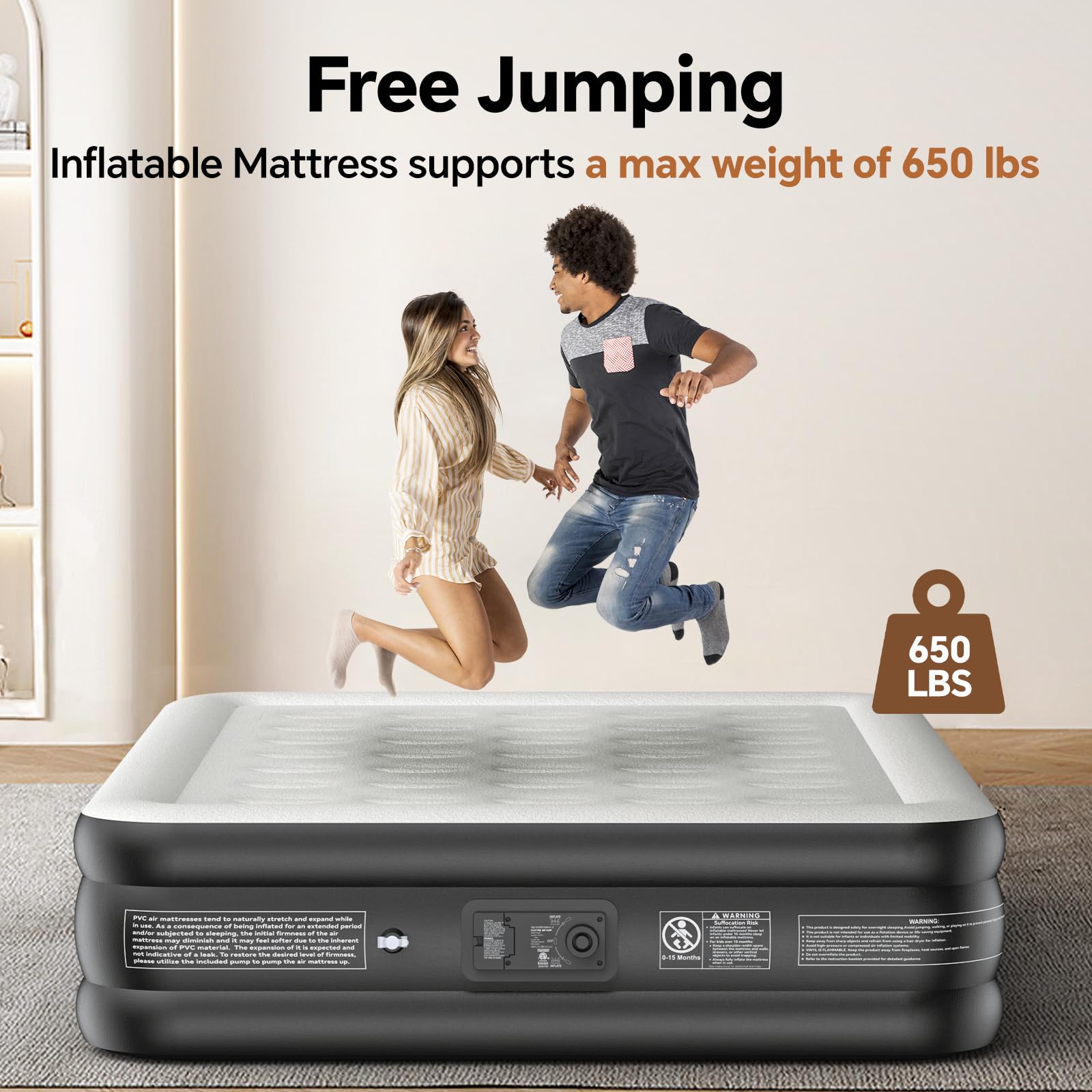 **Mr.Young Full Size Air Mattress with Built-in Pump - 18
