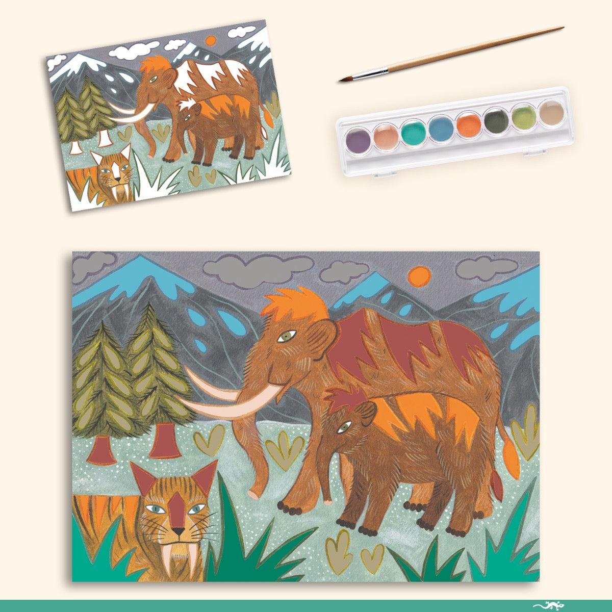 Djeco Multi Activity Kits - The World of Dinosaurs Creative Arts & Crafts Set for Kids | STEM Learning Toys | Dinosaur Themed Painting & Coloring Activities | Perfect for Birthday Gifts & Classroom Projects